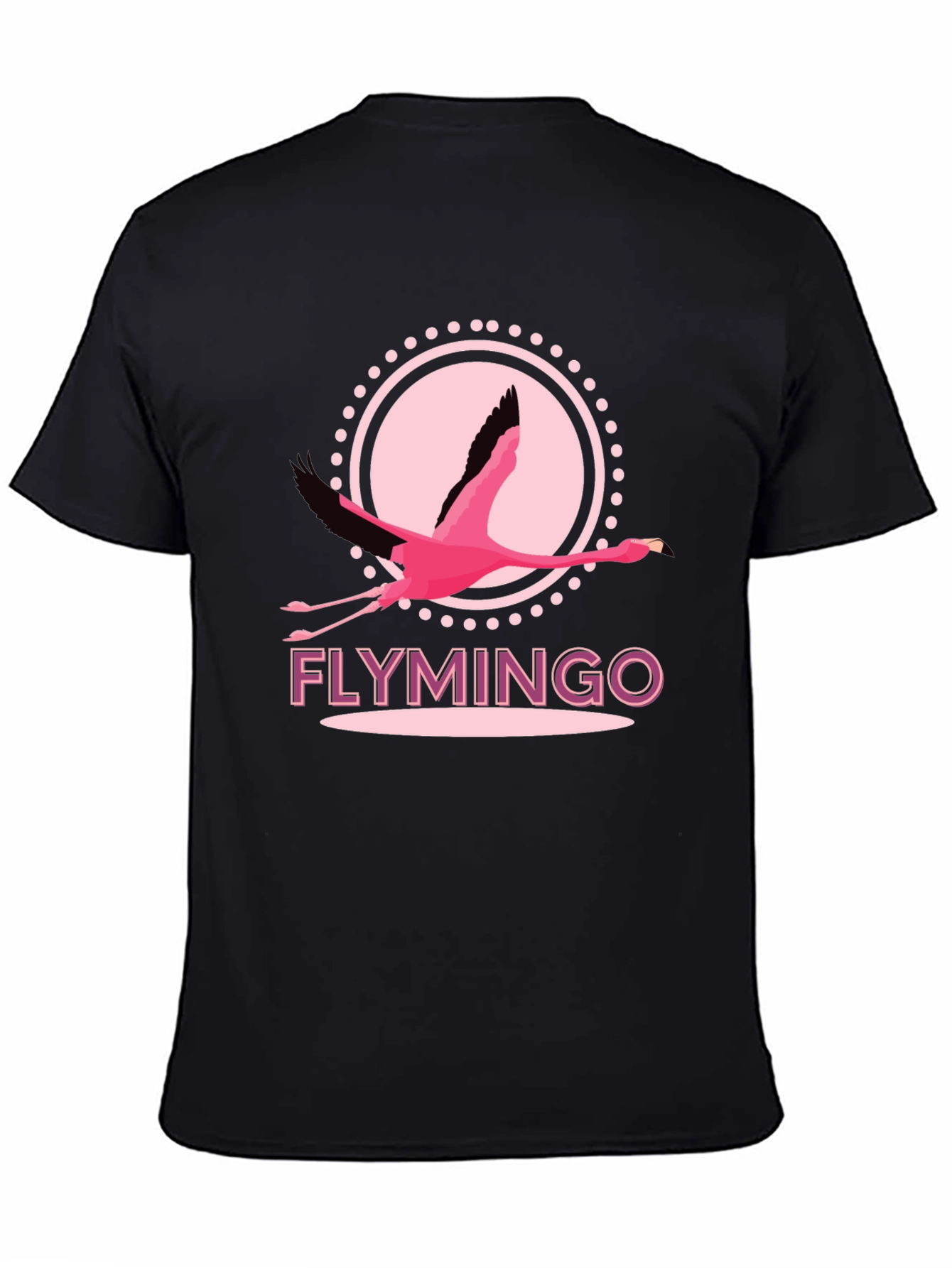 Black Flymingo T-Shirt - Pink Flamingo Graphic Tee view 4