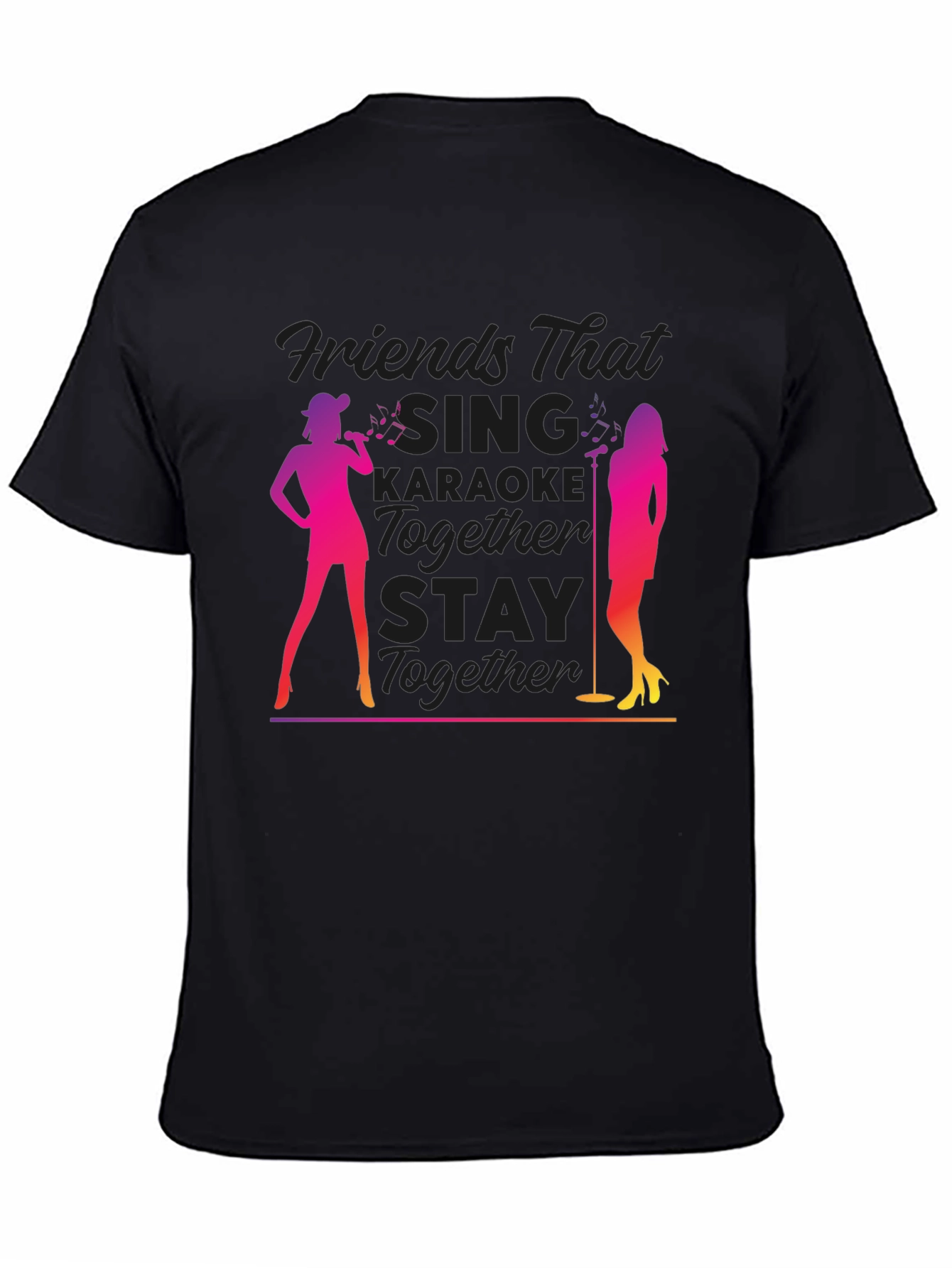 Black Karaoke Duo Black T-Shirt view 4