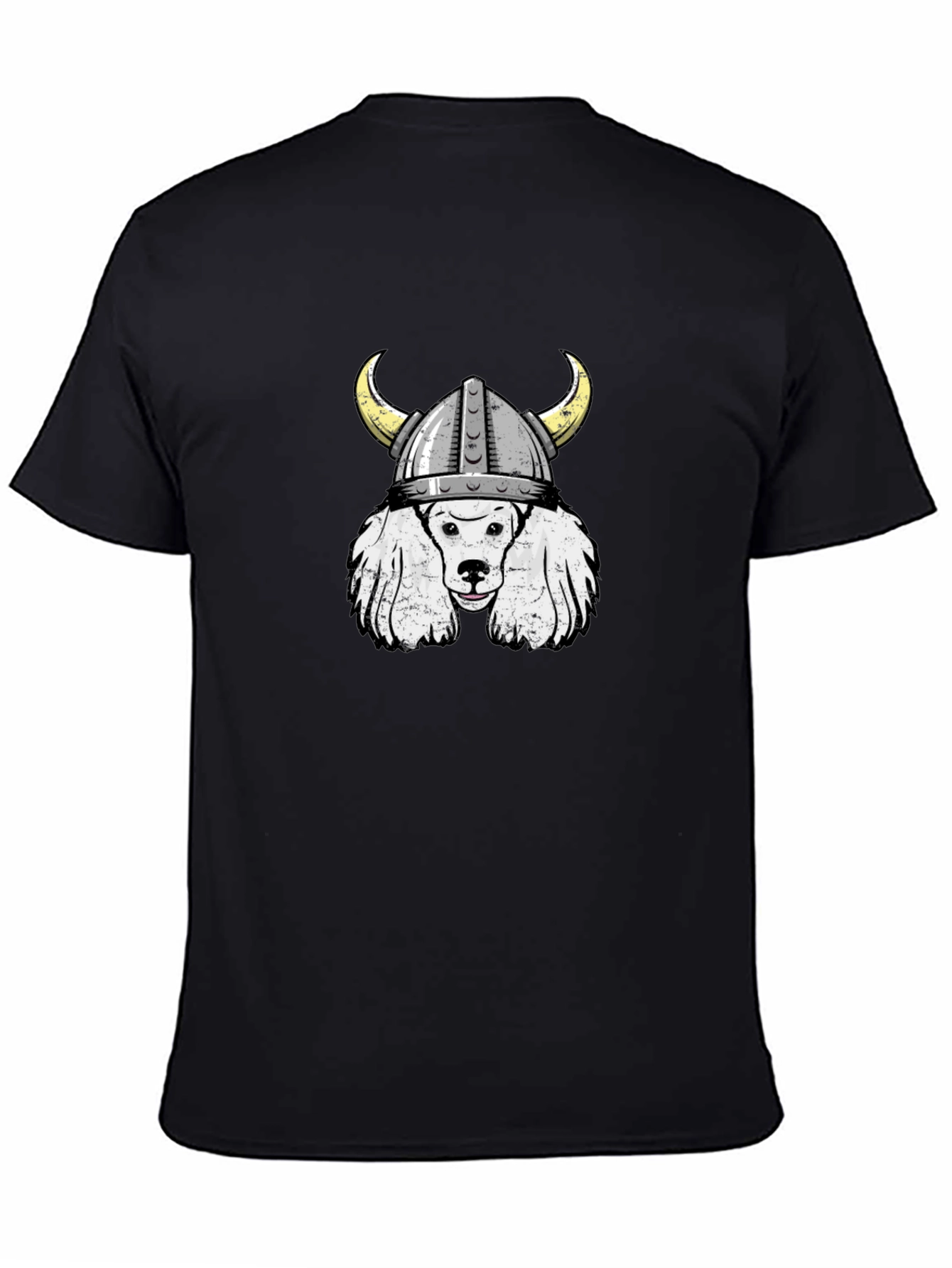 Black Viking Poodle Graphic Tee view 4