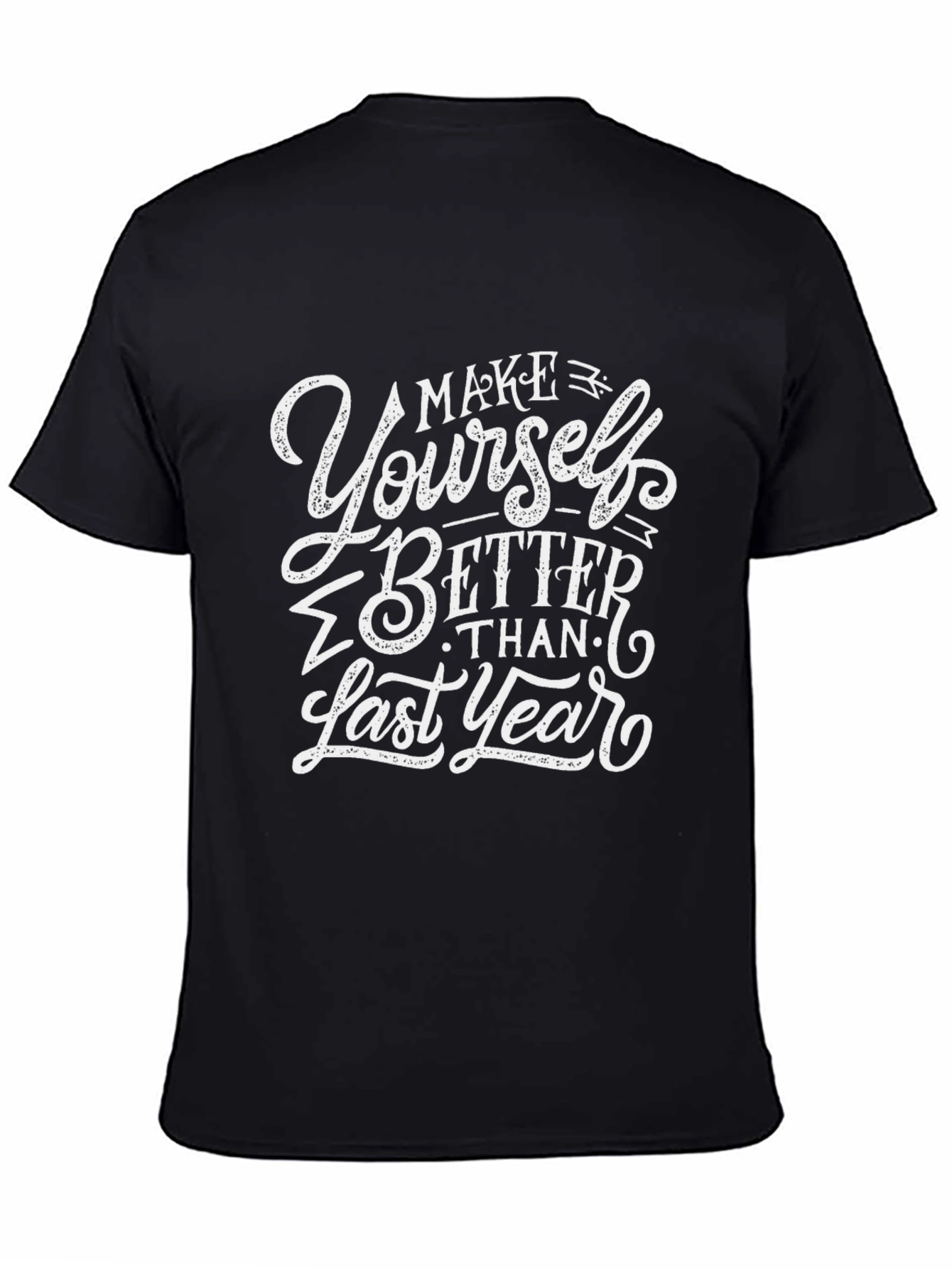 Black Motivational Black T-Shirt - "Make Yourself Better" view 4