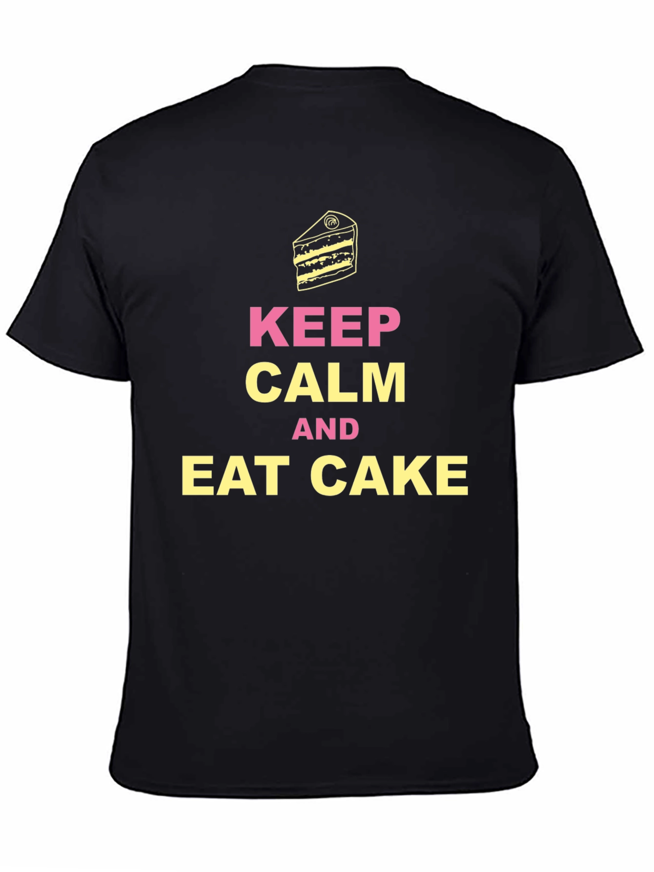 Black Keep Calm Eat Cake T-Shirt view 4