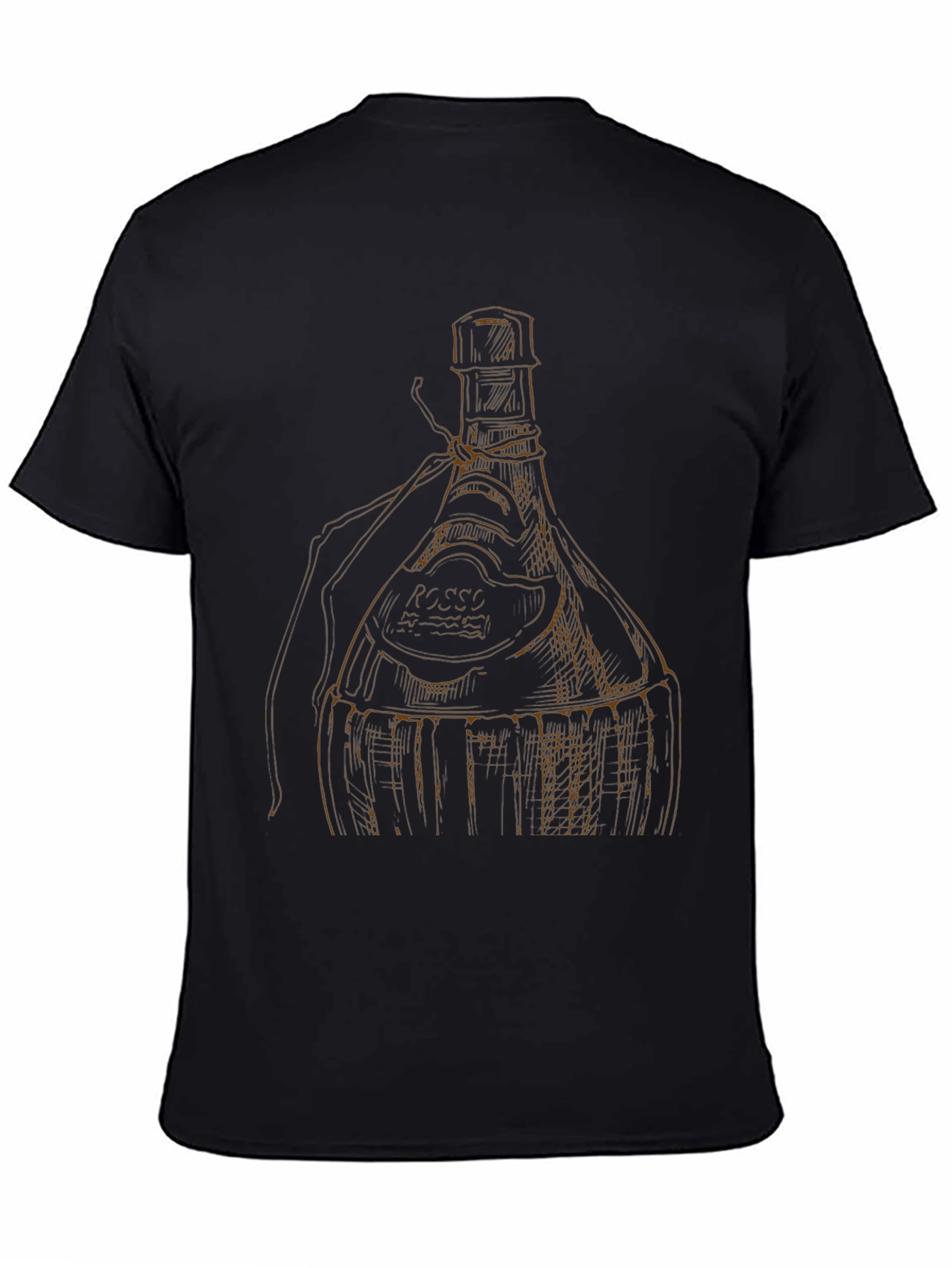 Black Wine Bottle Graphic Tee - Unique Design view 4