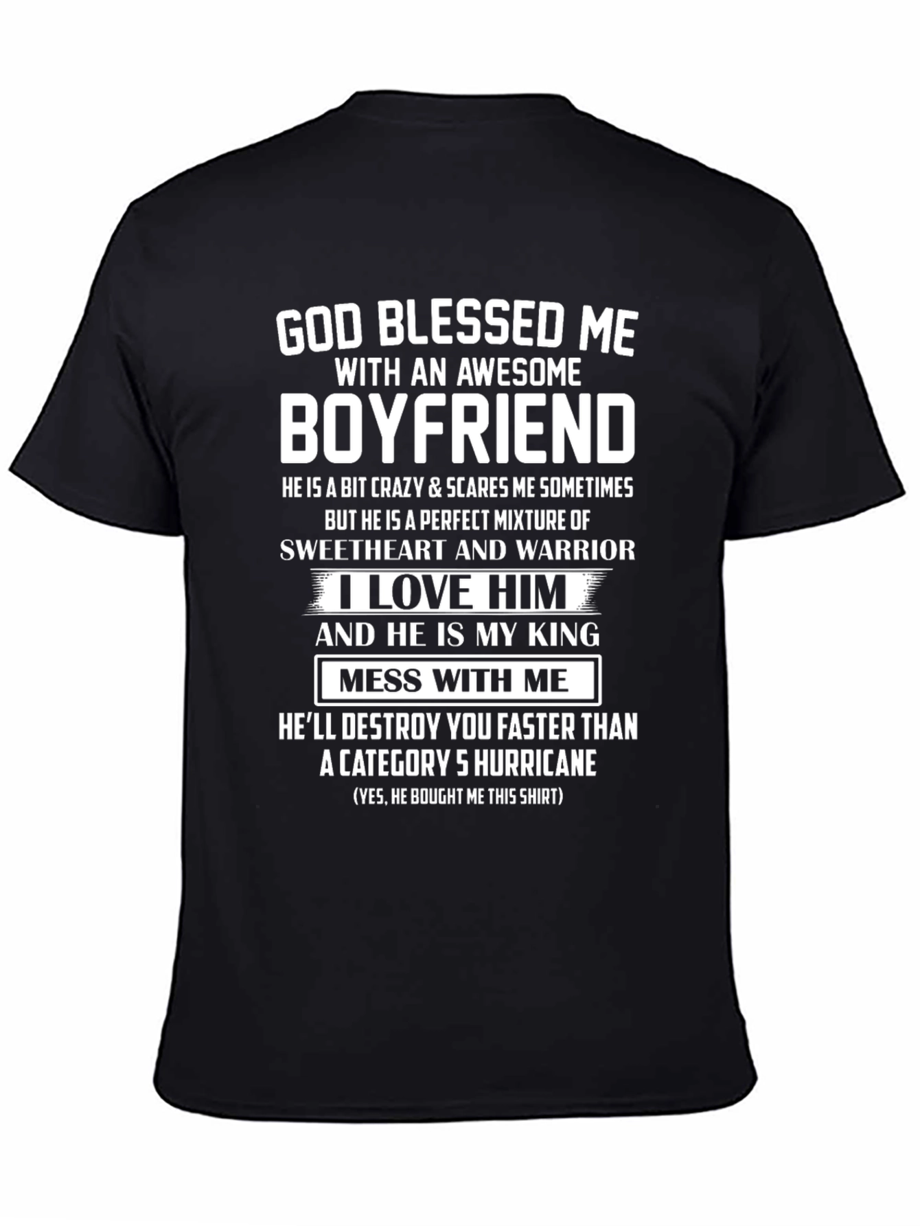 Black Awesome Boyfriend T-Shirt - Category 5 Hurricane view 4