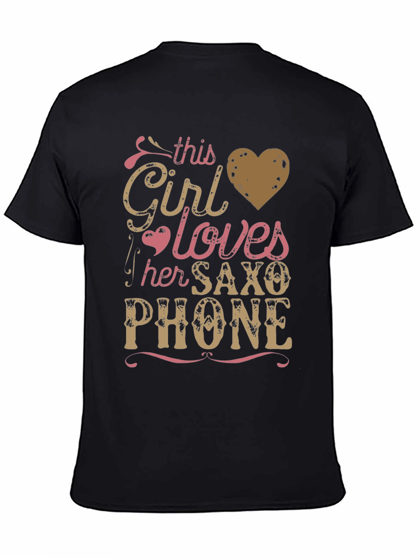 Black Girl Loves Saxophone T-Shirt Funny Music Tee view 4
