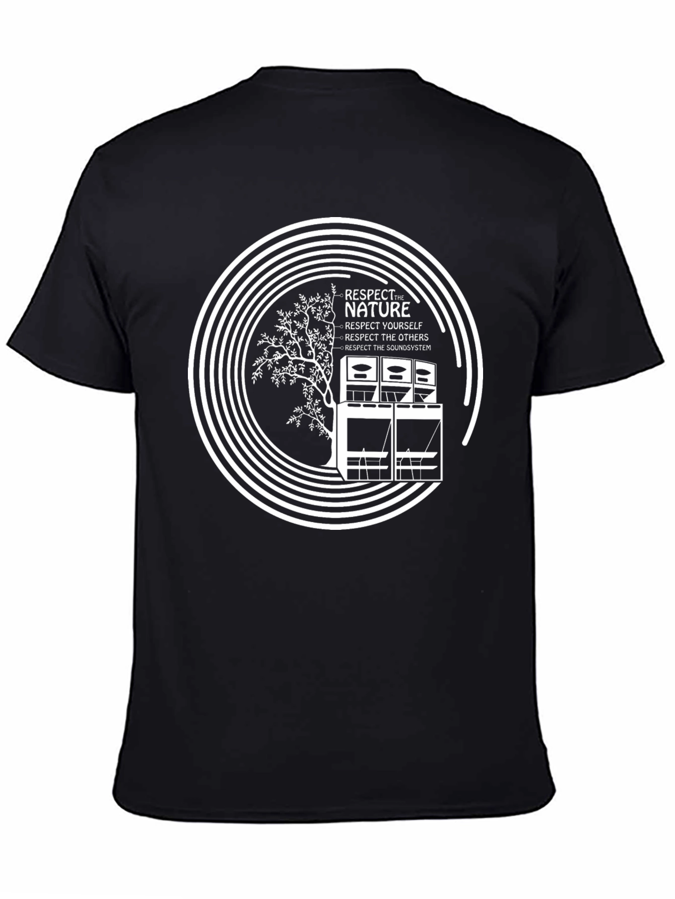 Black Respect Nature Graphic Tee - Black view 4