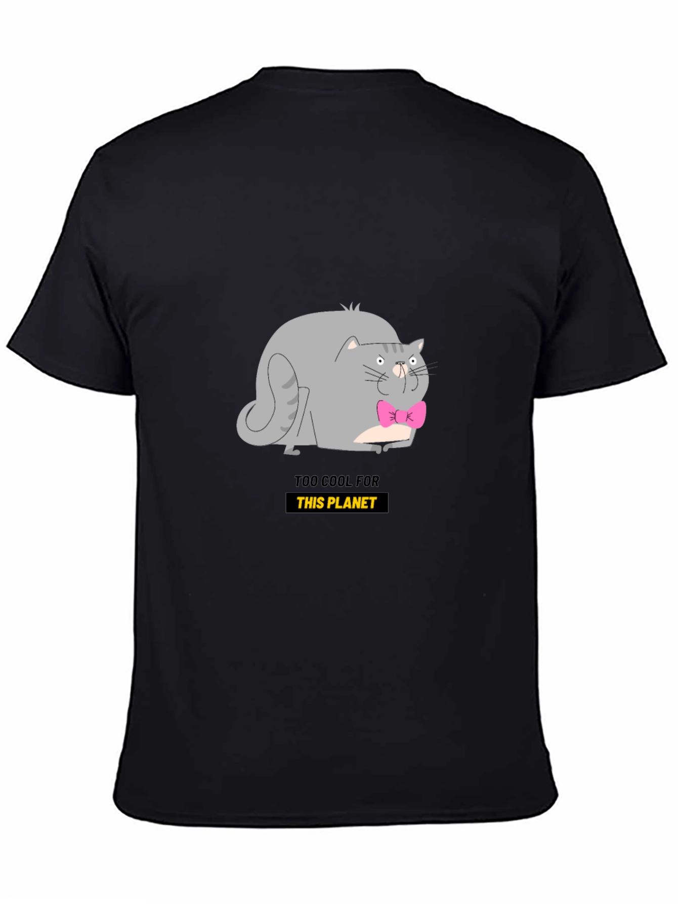 Black Cool Cat Graphic Tee - Black view 4