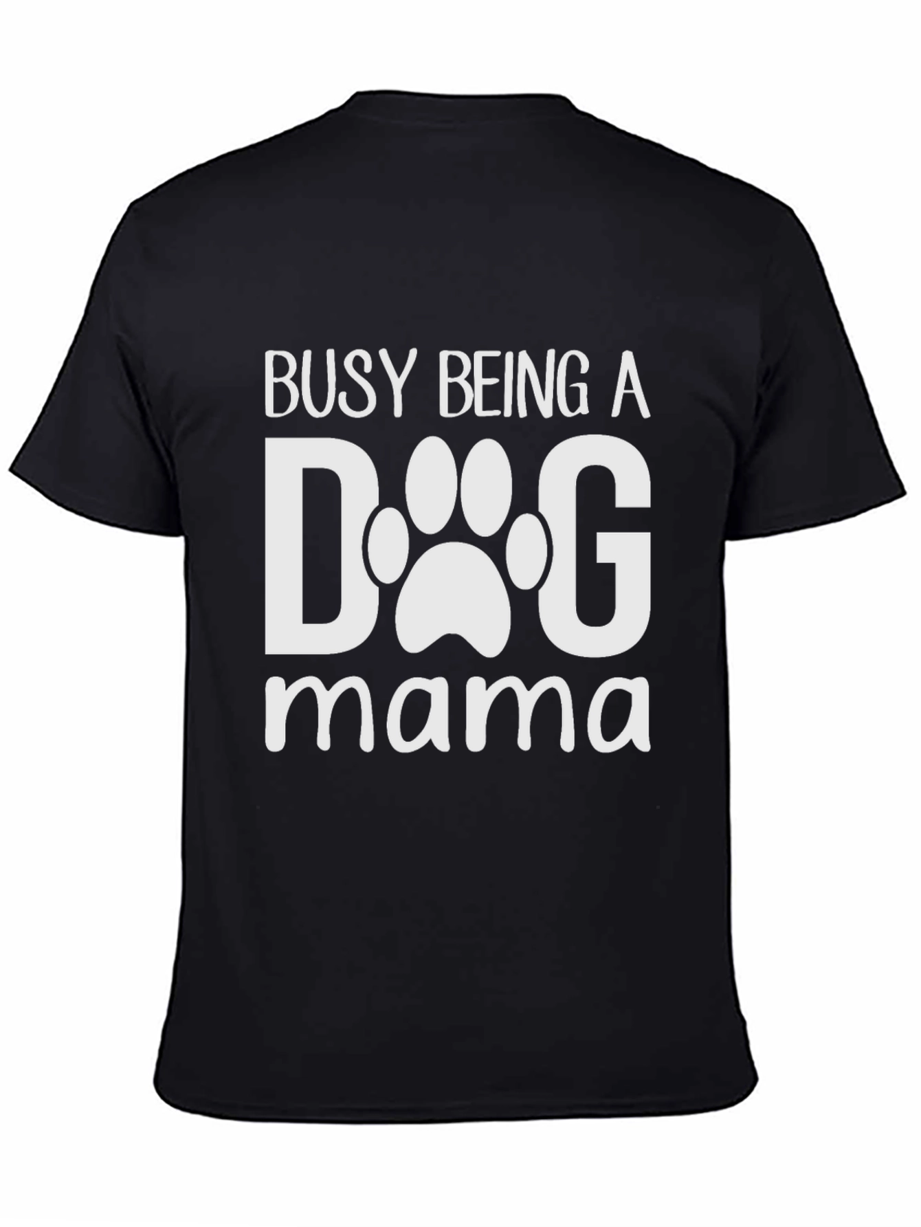 Black Dog Mama T-Shirt - Cute Paw Print Design view 4