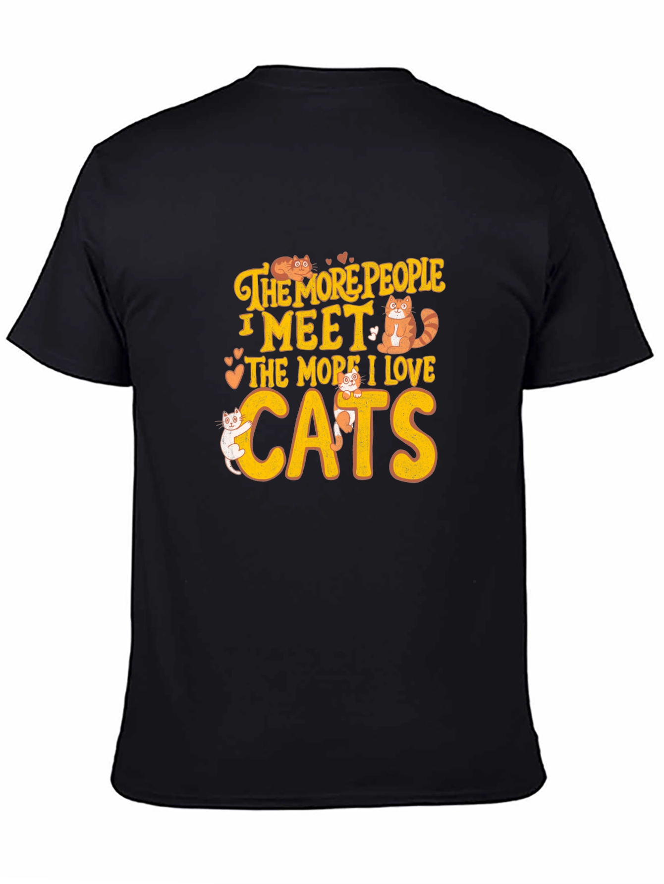 Black Cat Lover T-Shirt: The More I Love Cats view 4