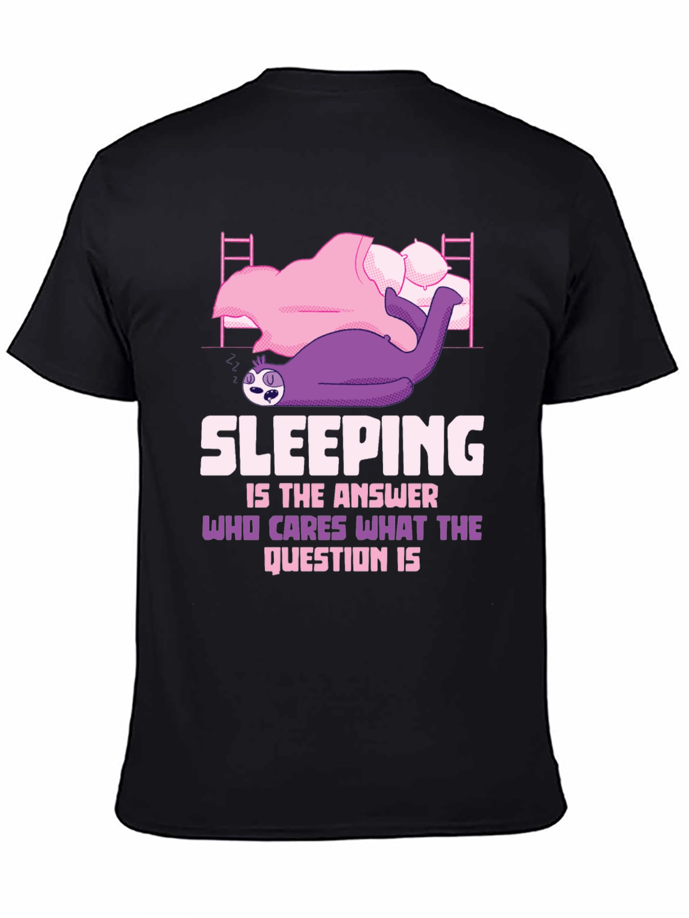 Black Sloth Sleeping T-Shirt - Funny Sleep Lover Tee view 4