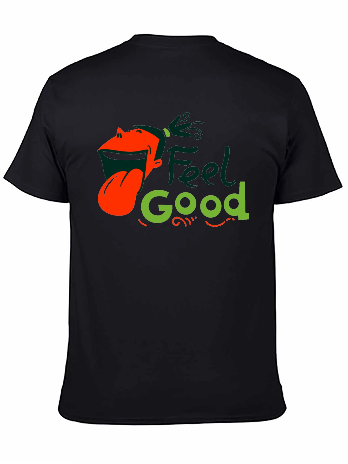 Black Feel Good Graphic Black T-Shirt view 4