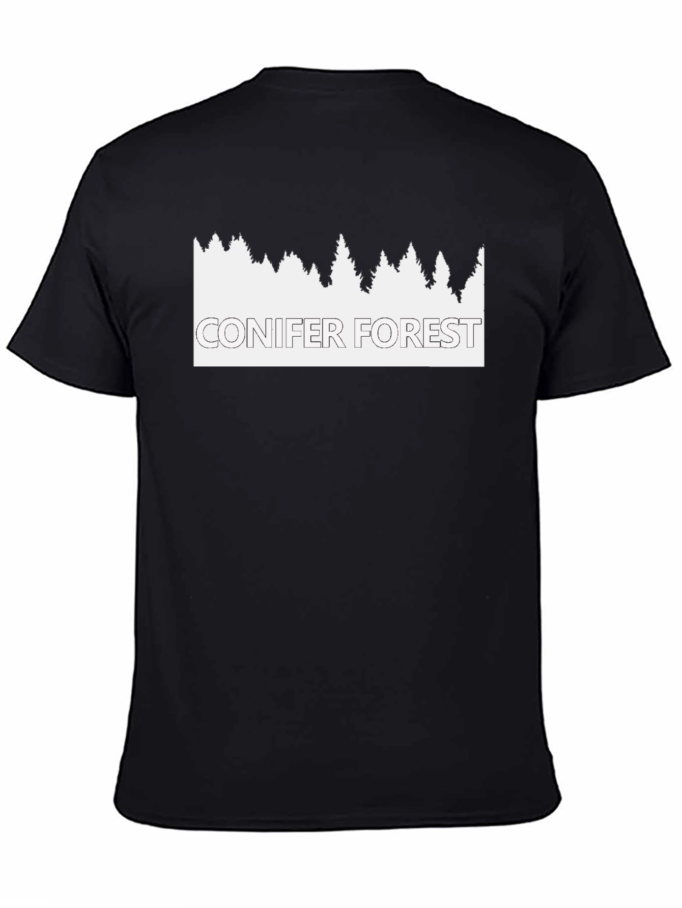 Black Conifer Forest Graphic Tee - Nature Inspired T-Shirt view 4