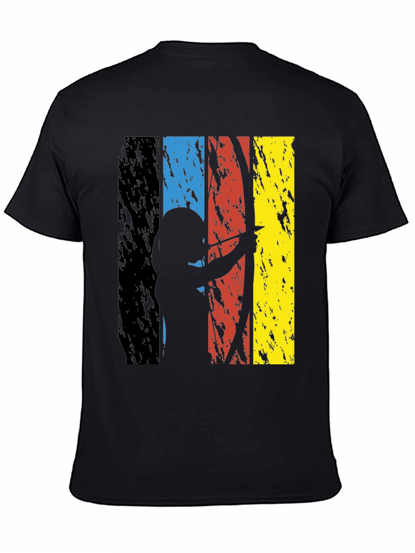 Black Archery Silhouette Graphic Tee - Grunge Style view 4
