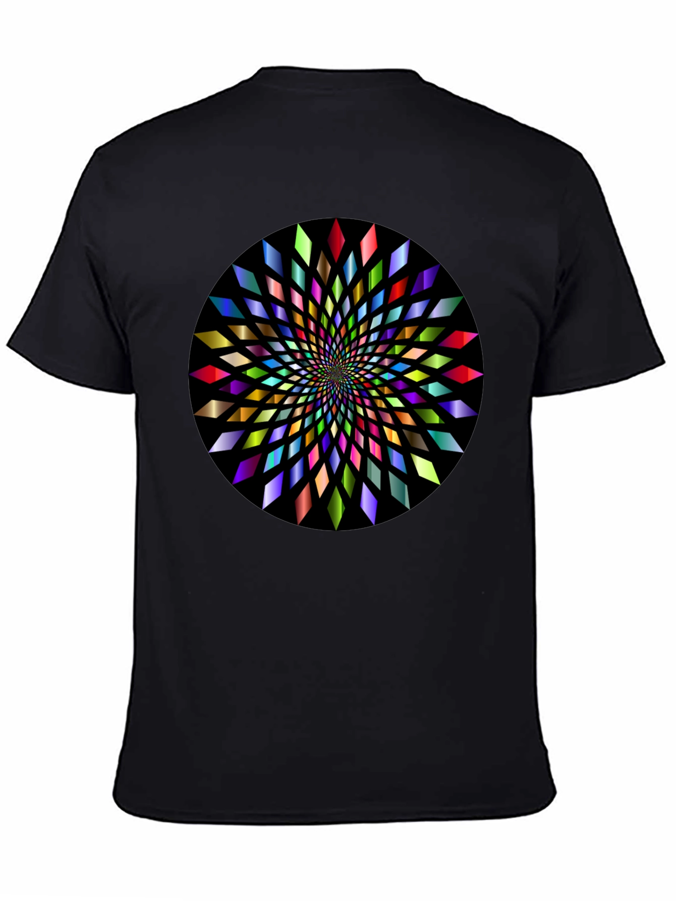 Black Abstract Geometric Circle Graphic T-Shirt view 4