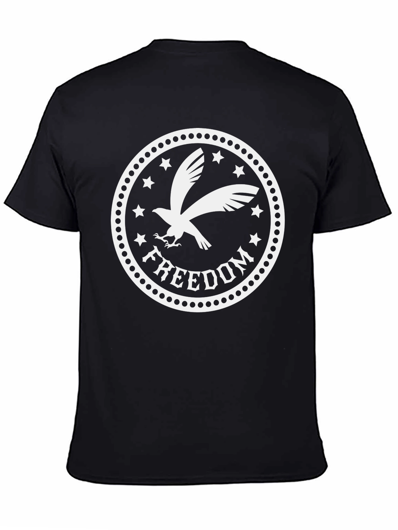 Black Freedom Eagle Graphic Tee - Black Cotton Blend view 4
