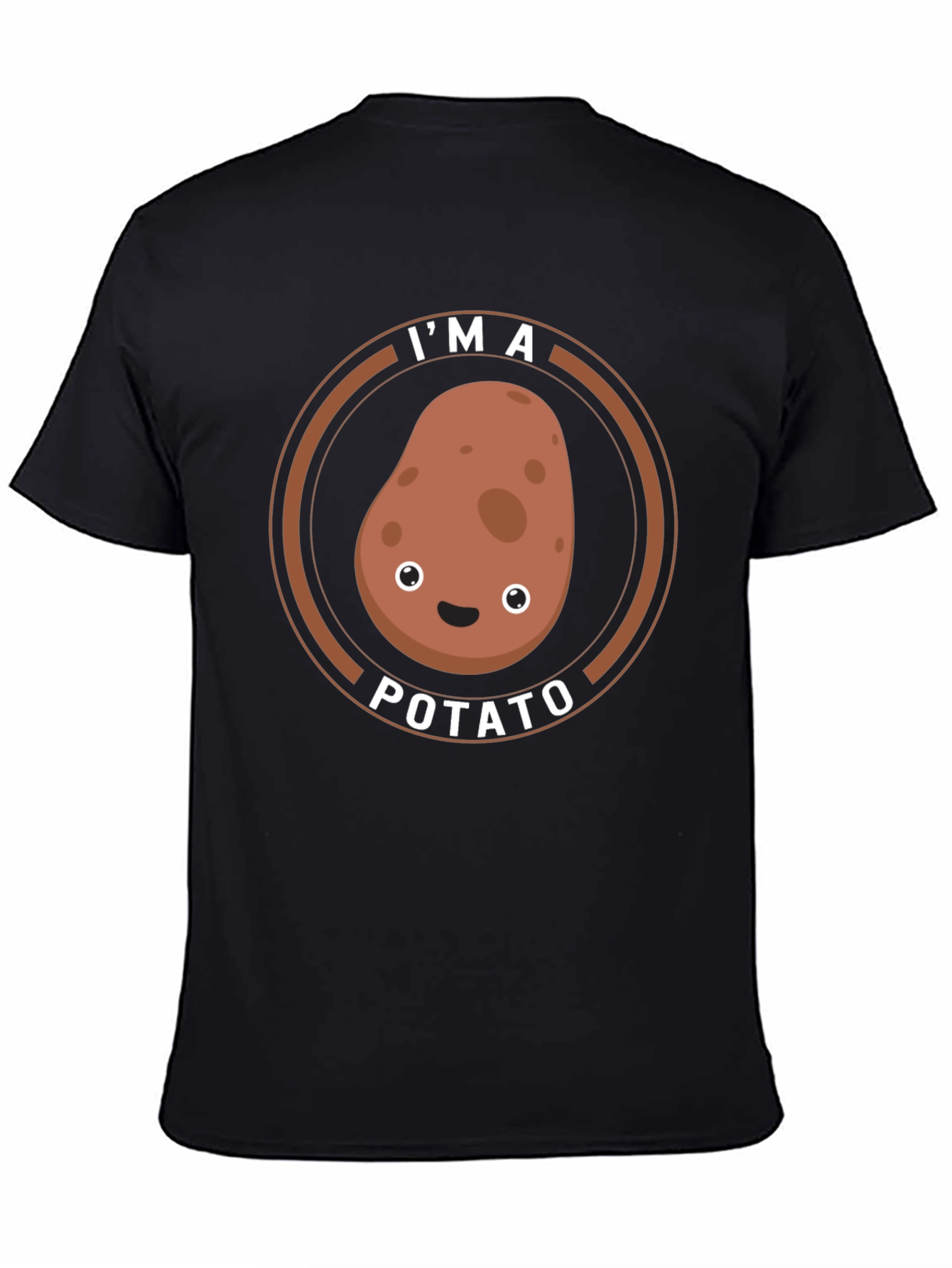 Black I'm A Potato Funny Graphic T-Shirt view 4