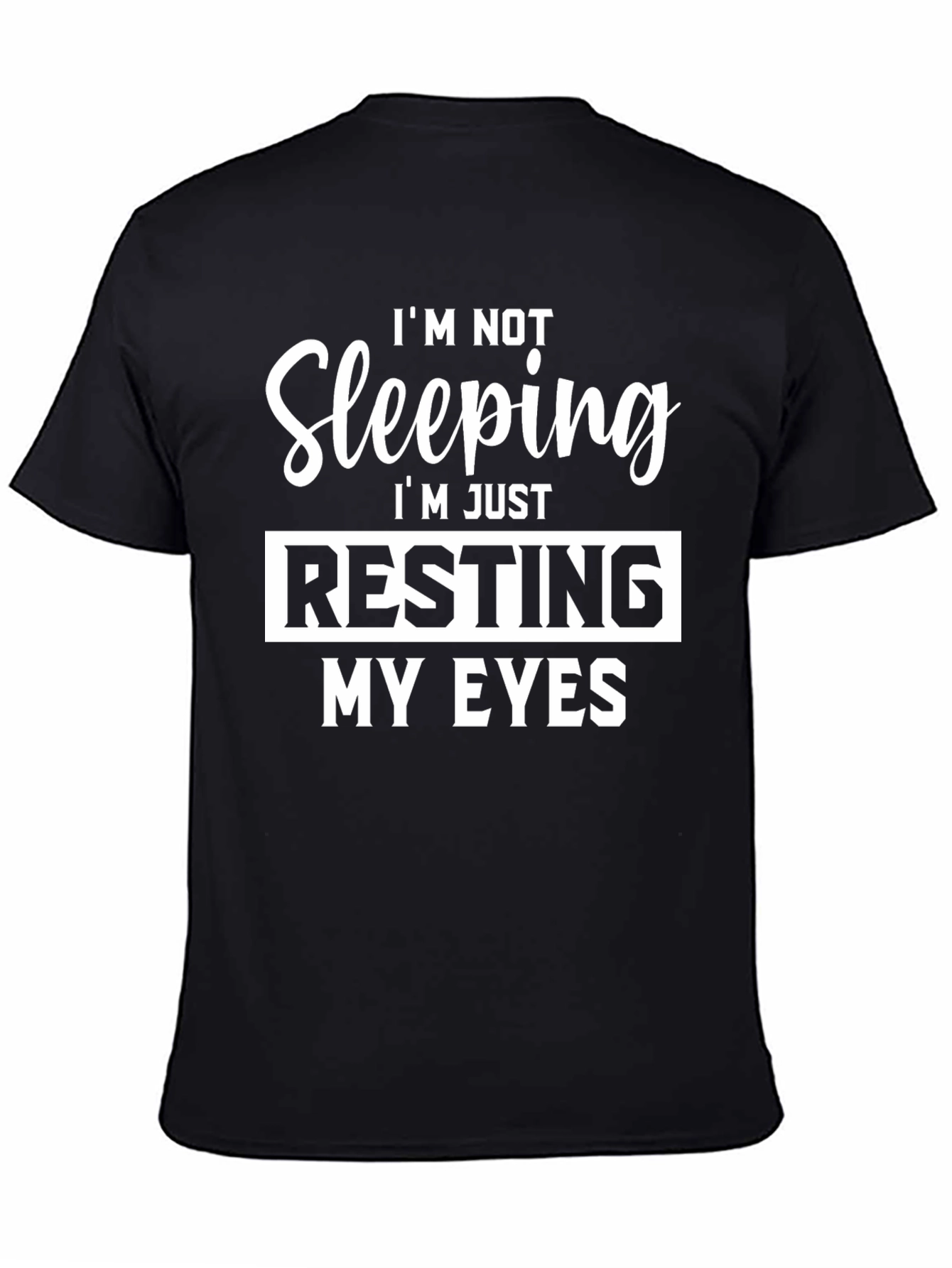 Black Resting My Eyes Graphic Tee - Funny Slogan T-Shirt view 4