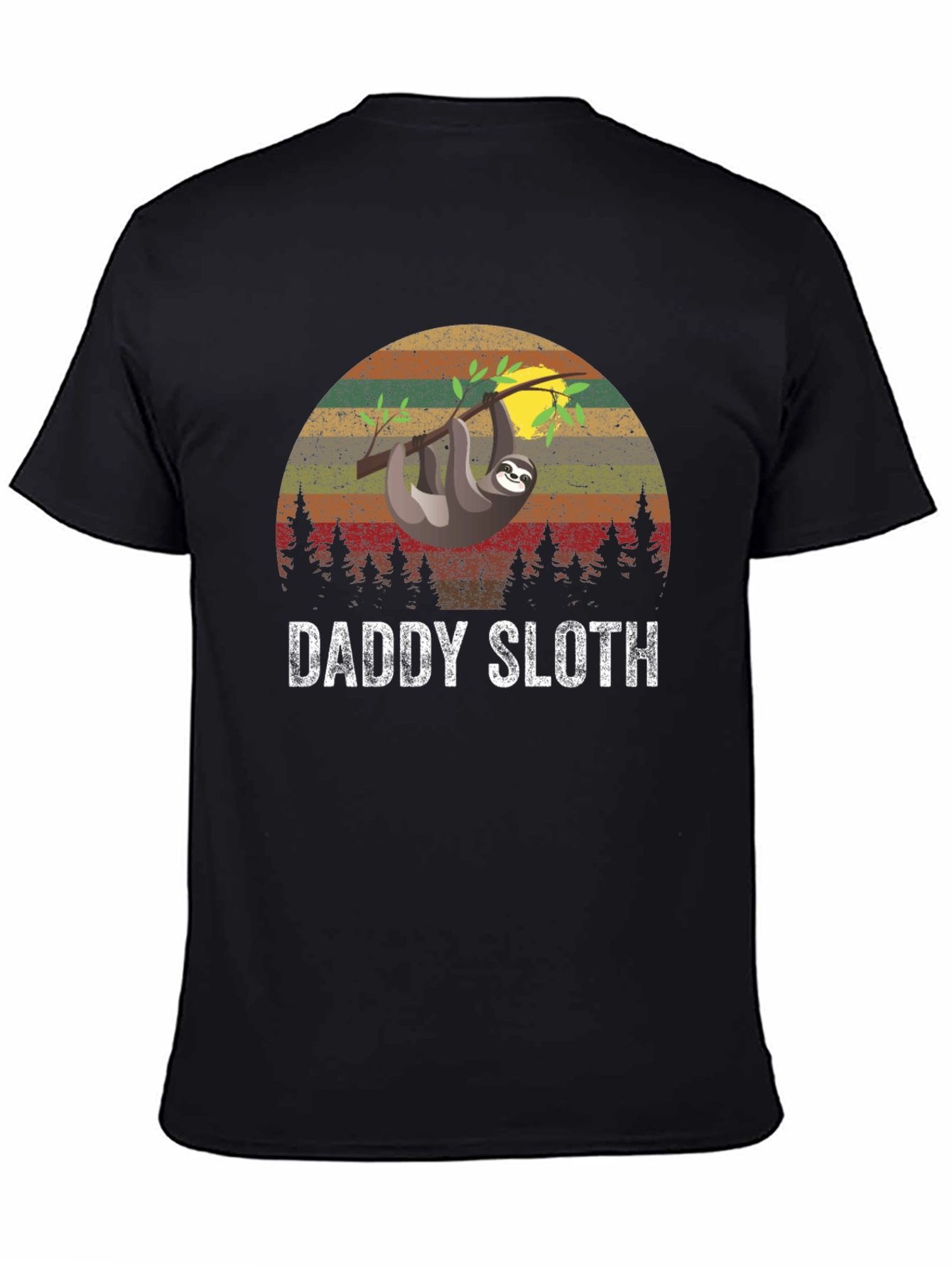 Black Daddy Sloth Graphic T-Shirt view 4
