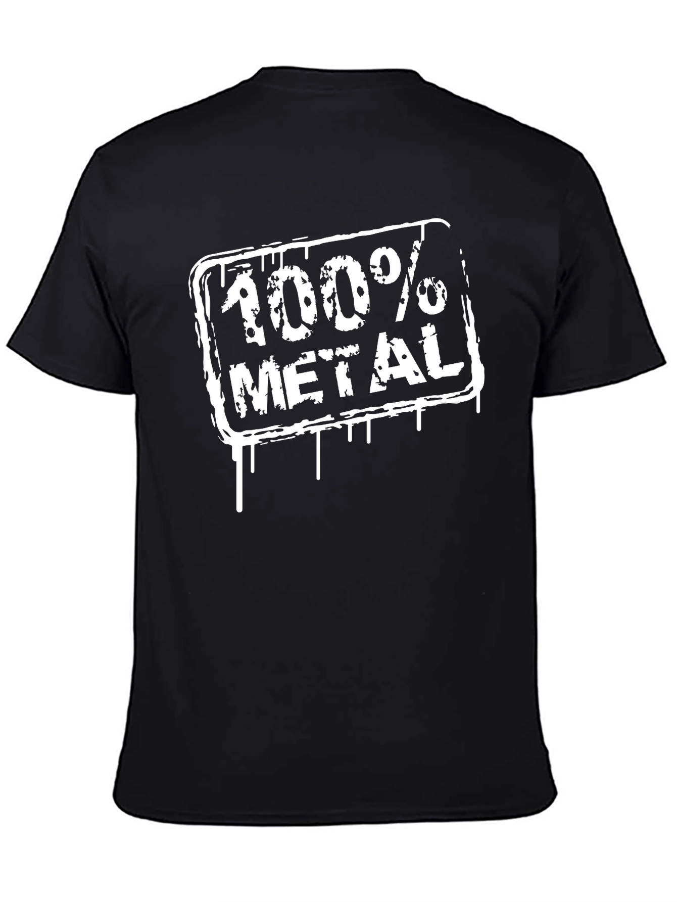 Black 100% Metal Graphic Print Black T-Shirt view 4