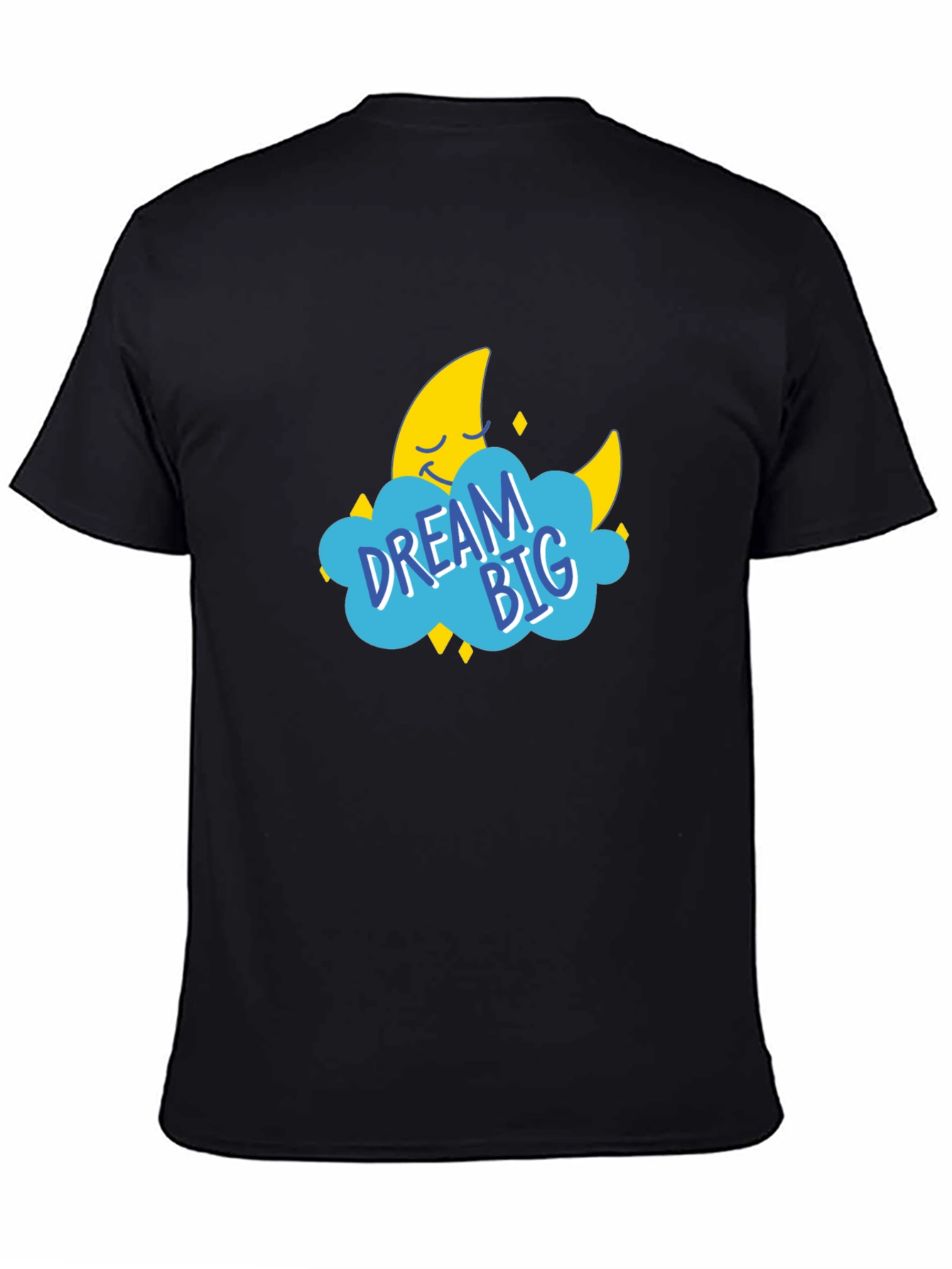Black Dream Big Graphic Tee - Black Cotton T-Shirt view 4