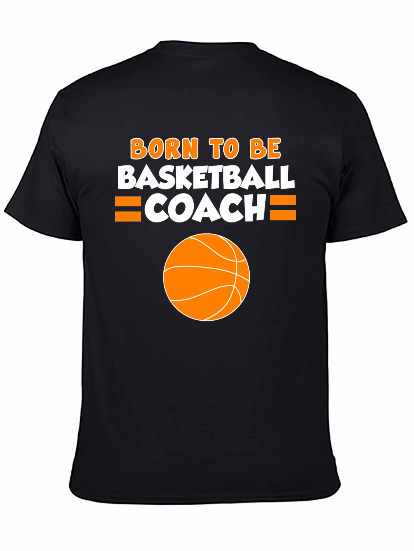 Black Born to be Basketball Coach T-Shirt view 4