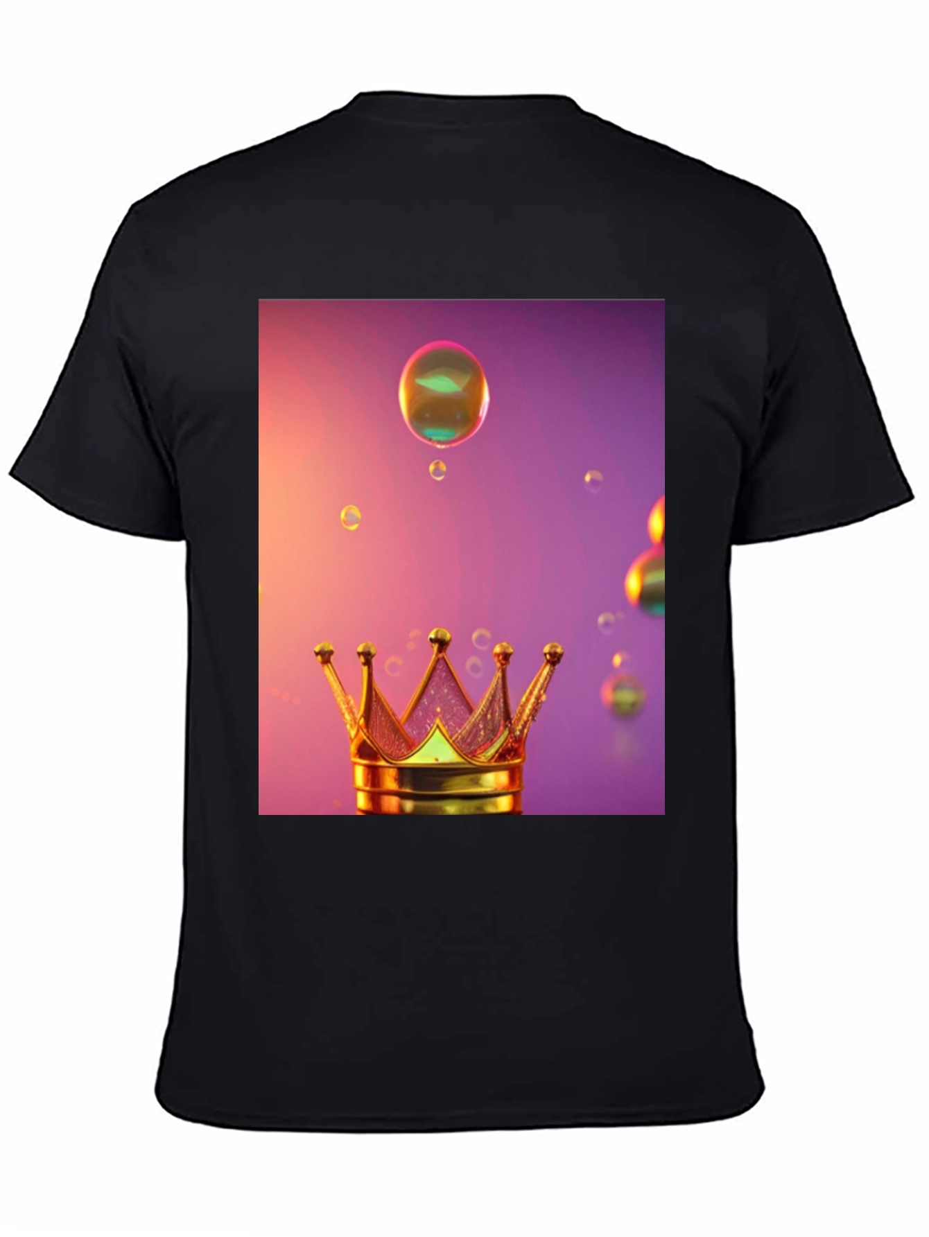 Black Crown and Bubbles Graphic Tee view 4