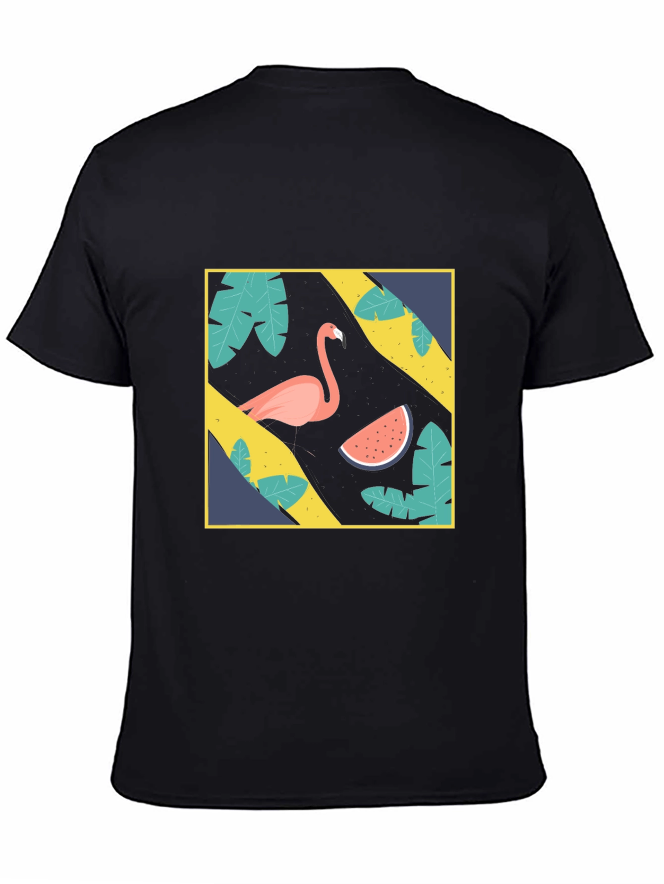 Black Tropical Flamingo Graphic Tee view 4