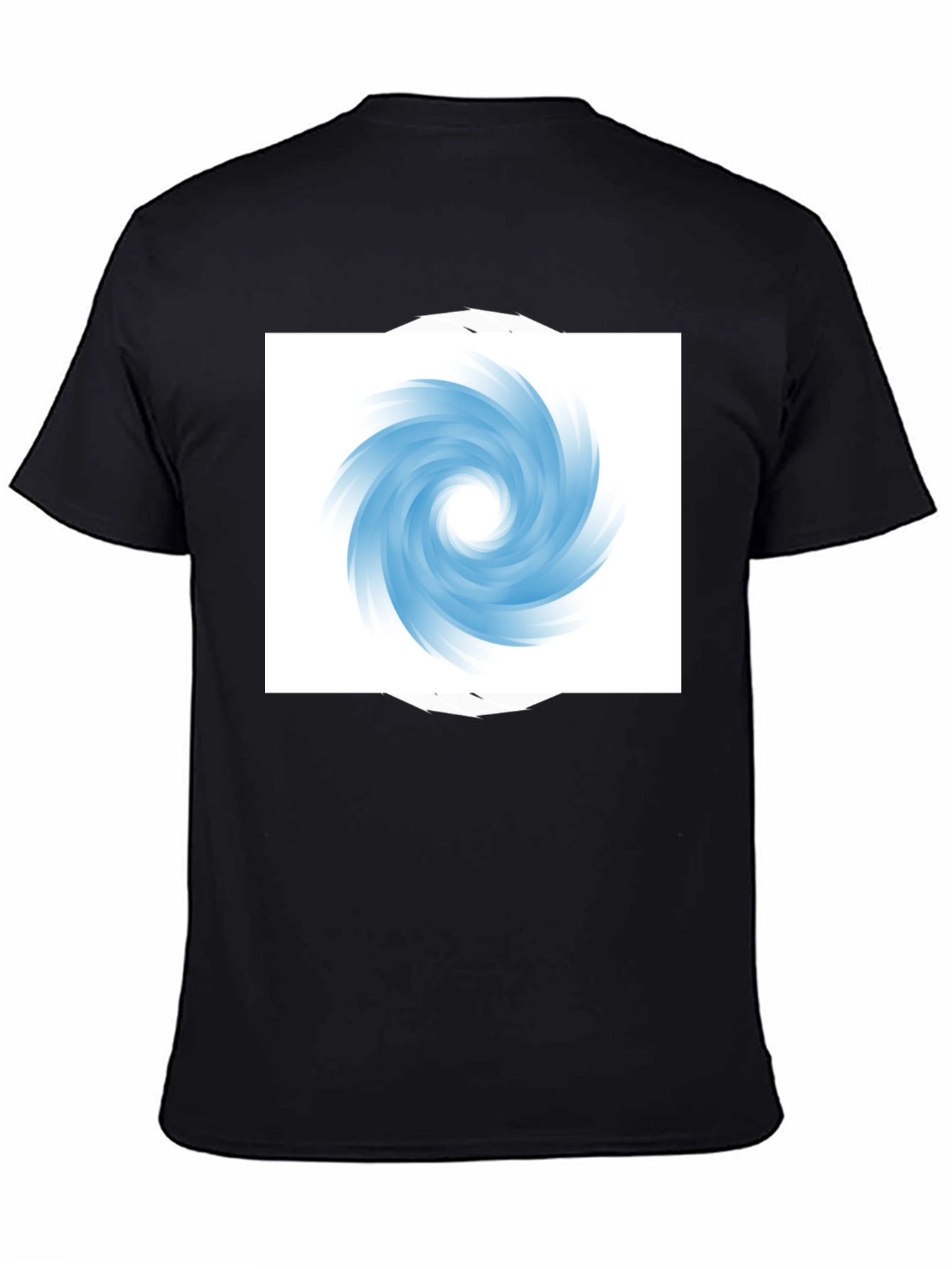 Black Black T-Shirt with Abstract Swirl Design view 4