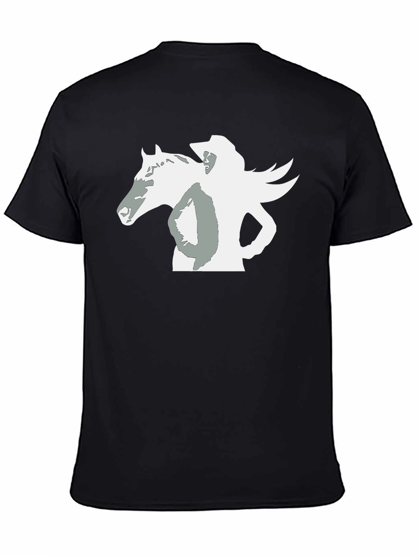 Black Black Tee with Horse and Rider Graphic view 4