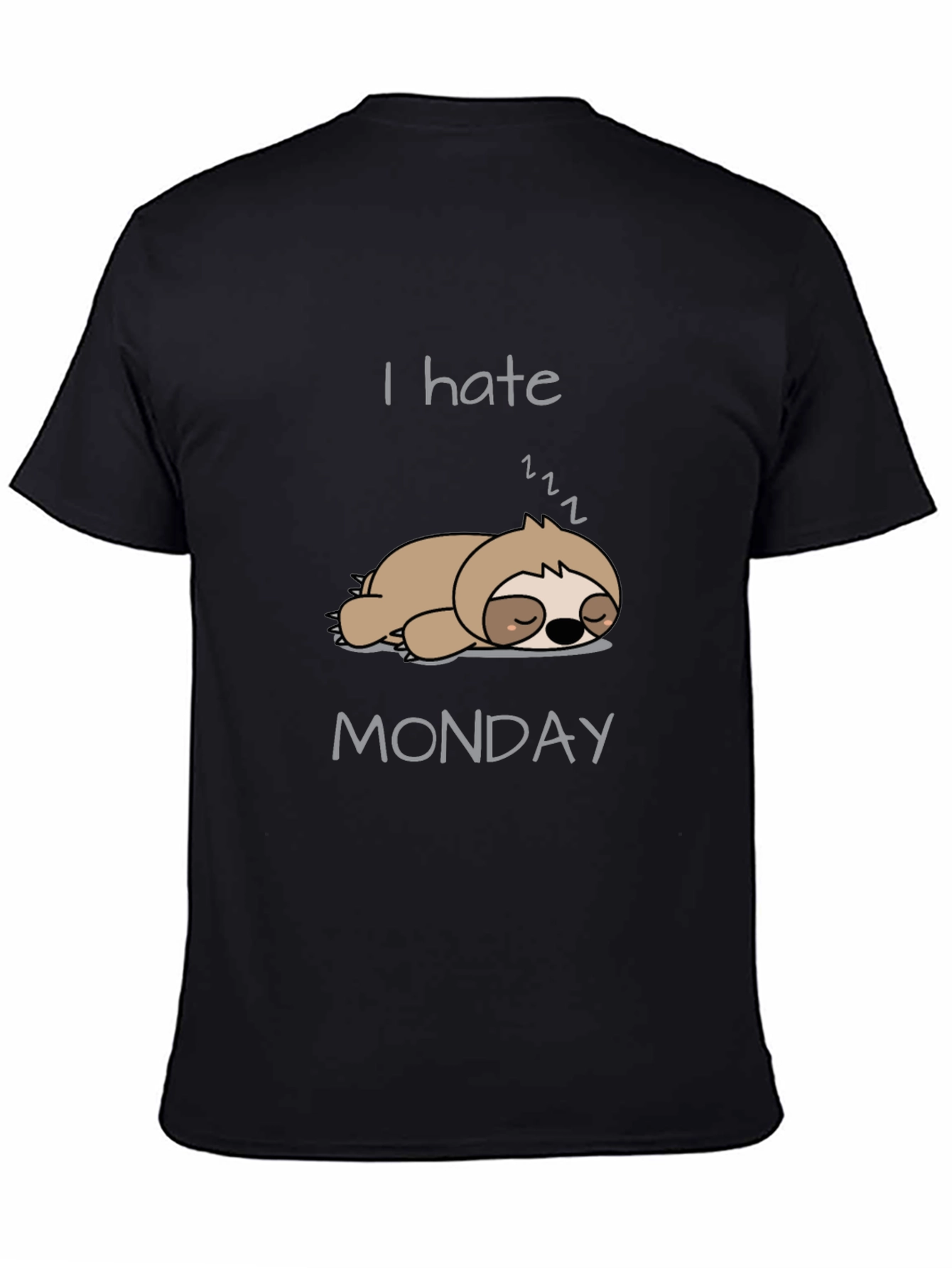 Black I Hate Mondays Sloth T-Shirt - Comfy Tee view 4