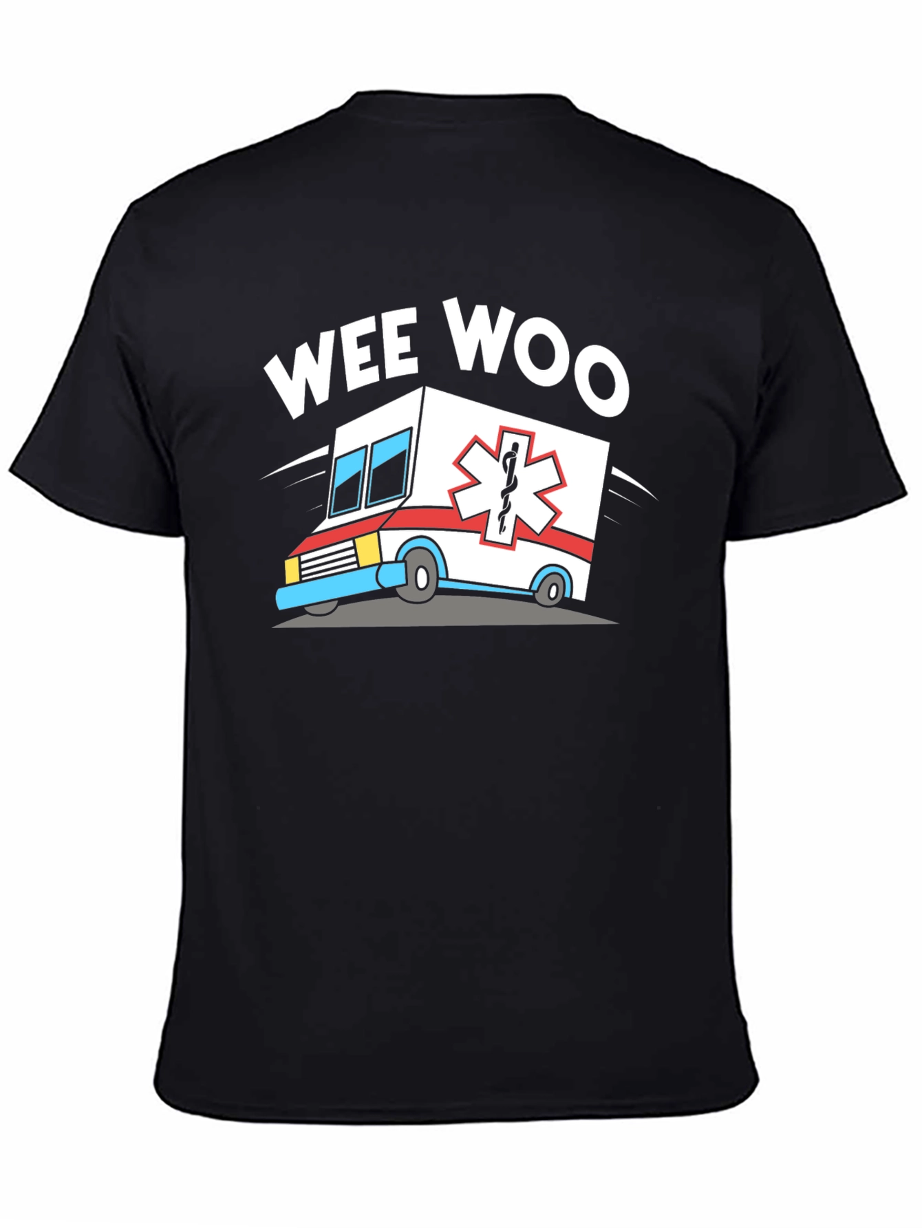 Black Wee Woo Ambulance Graphic Tee - Black T-Shirt view 4