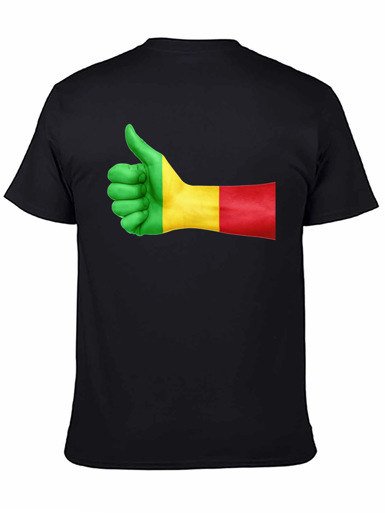 Mali Flag Thumbs Up Graphic Black T-Shirt - 4