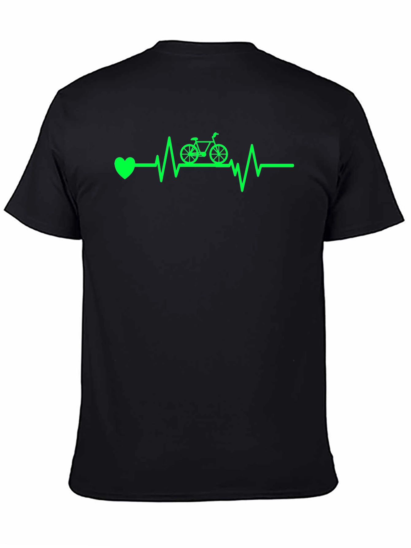 Black Cycling Heartbeat T-Shirt - Black view 4