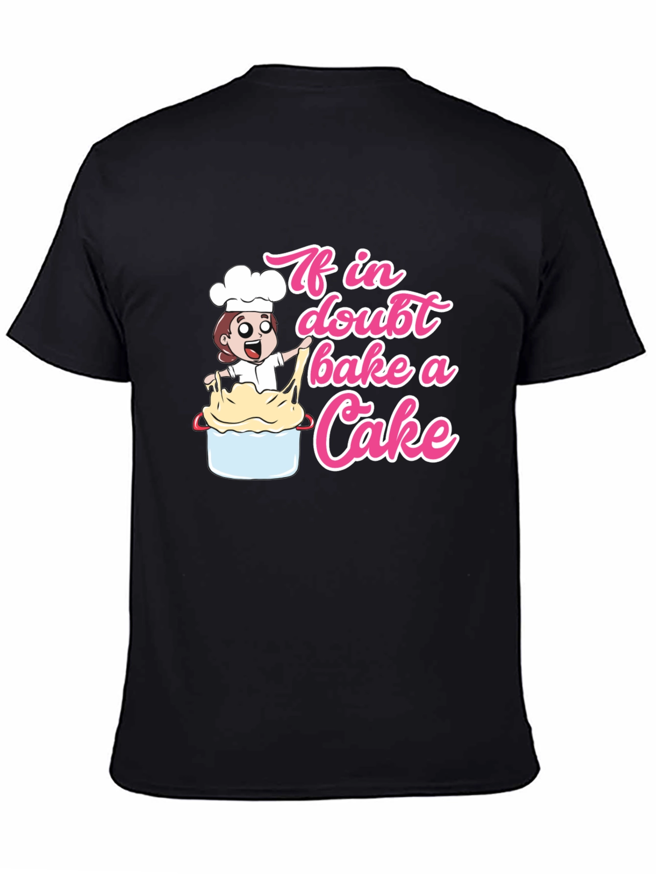 Black If In Doubt, Bake A Cake T-Shirt view 4