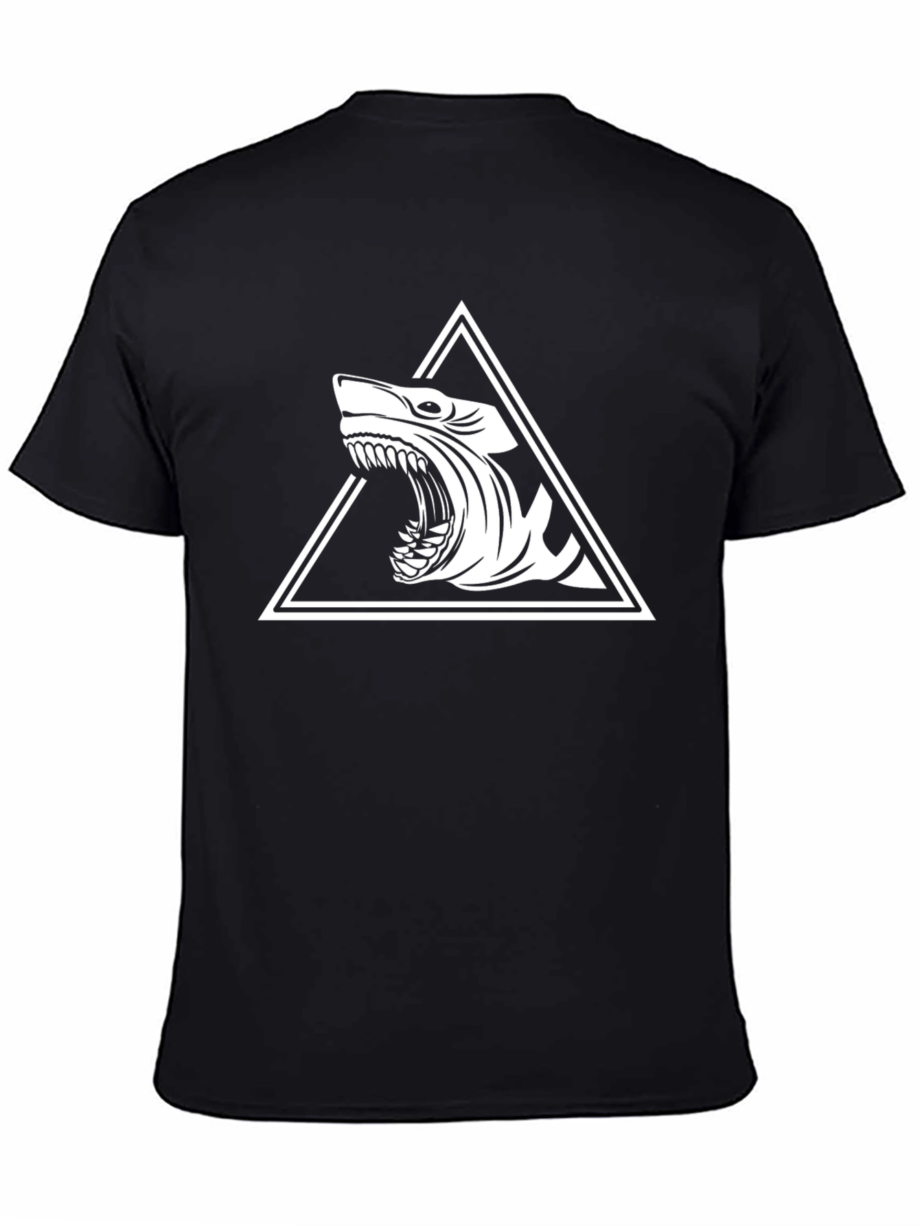 Black Shark Triangle Graphic Black T-Shirt view 4