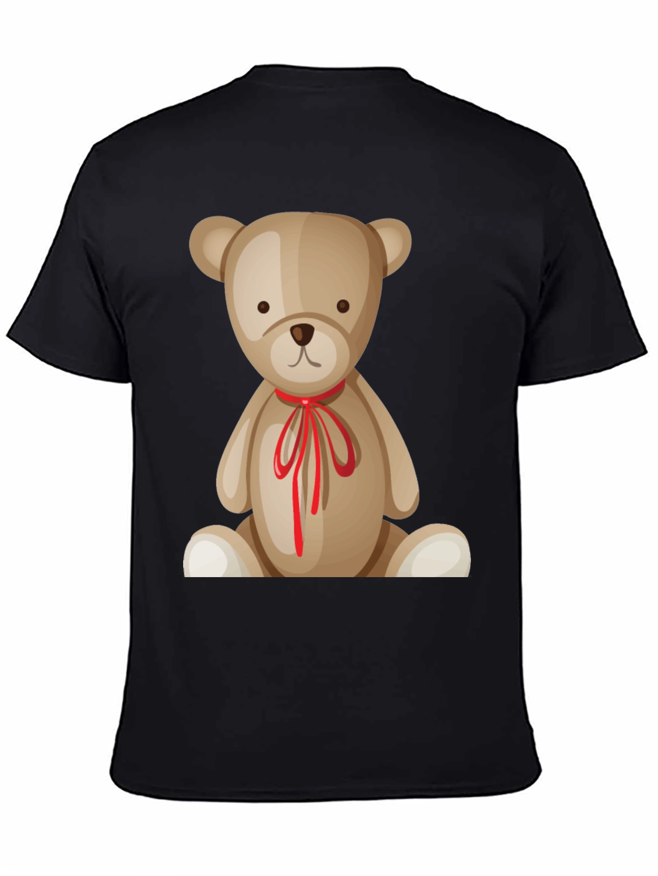 Black Cute Teddy Bear Graphic T-Shirt - Soft Cotton Blend view 4