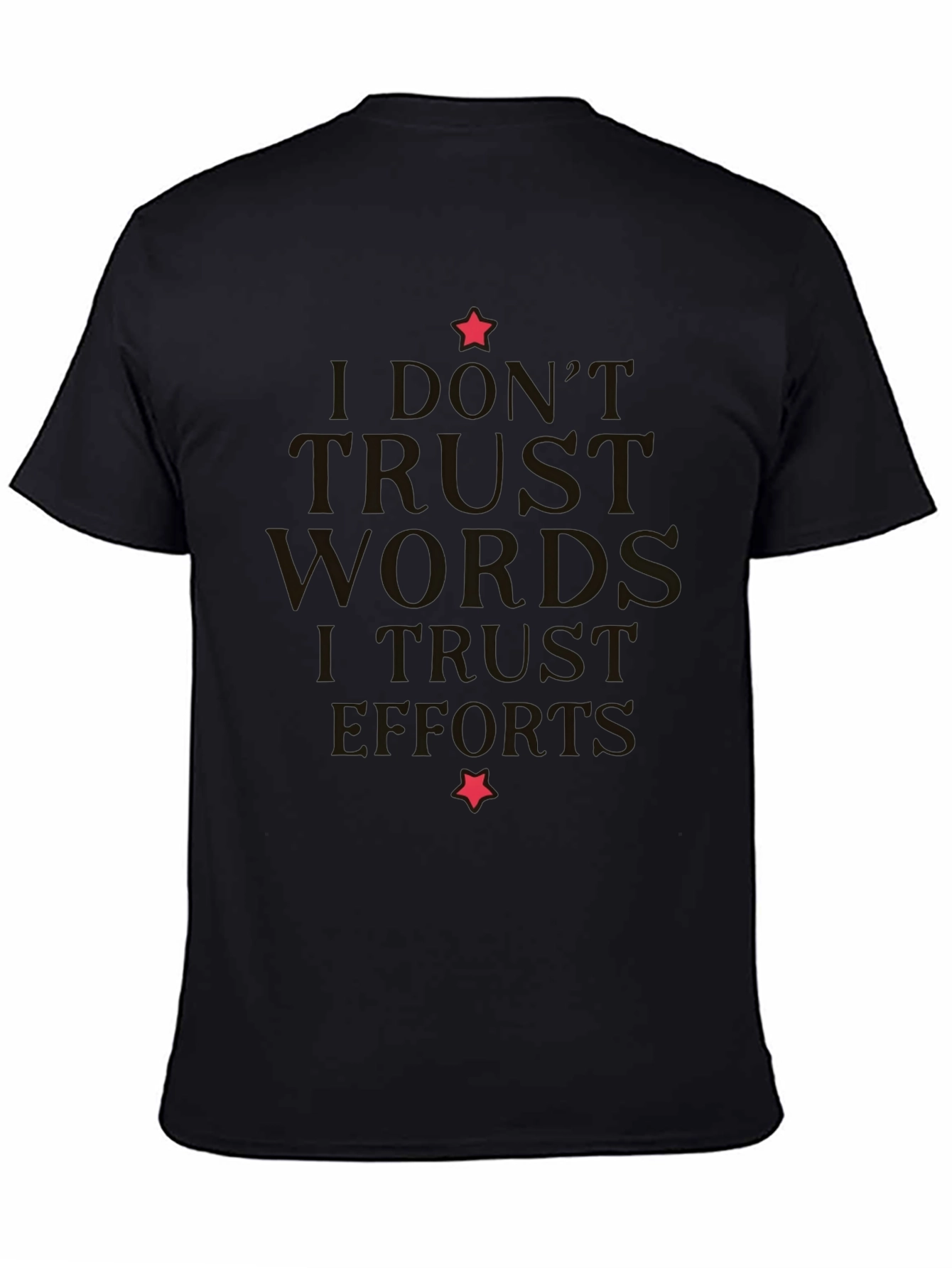 Black I Don't Trust Words T-Shirt - Black, Short Sleeve view 4