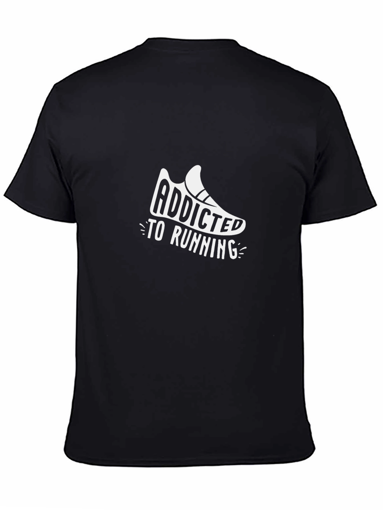 Black Addicted To Running T-Shirt, Fitness Tee view 4