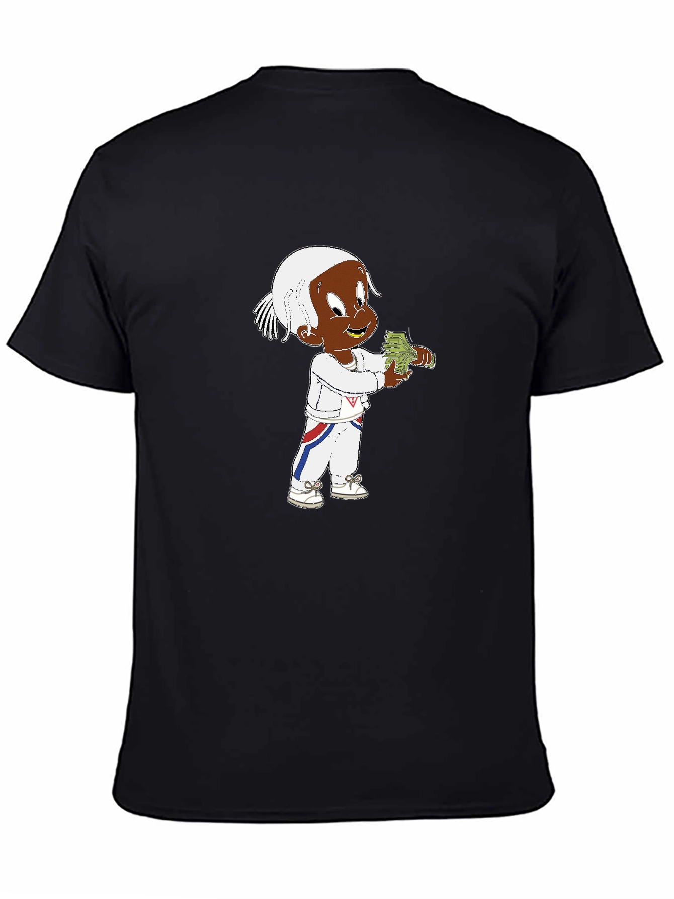 Black Cartoon Character Black T-Shirt view 4