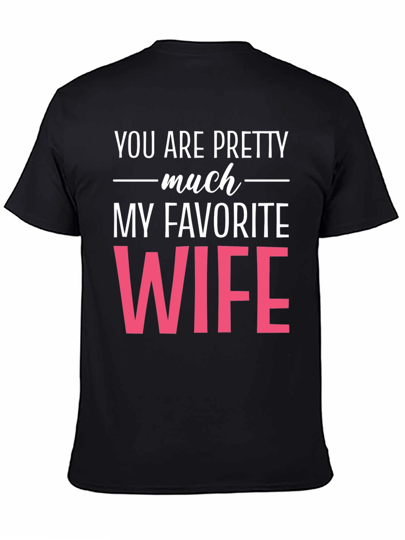 Black Favorite Wife Graphic Tee - Black Cotton T-Shirt view 4