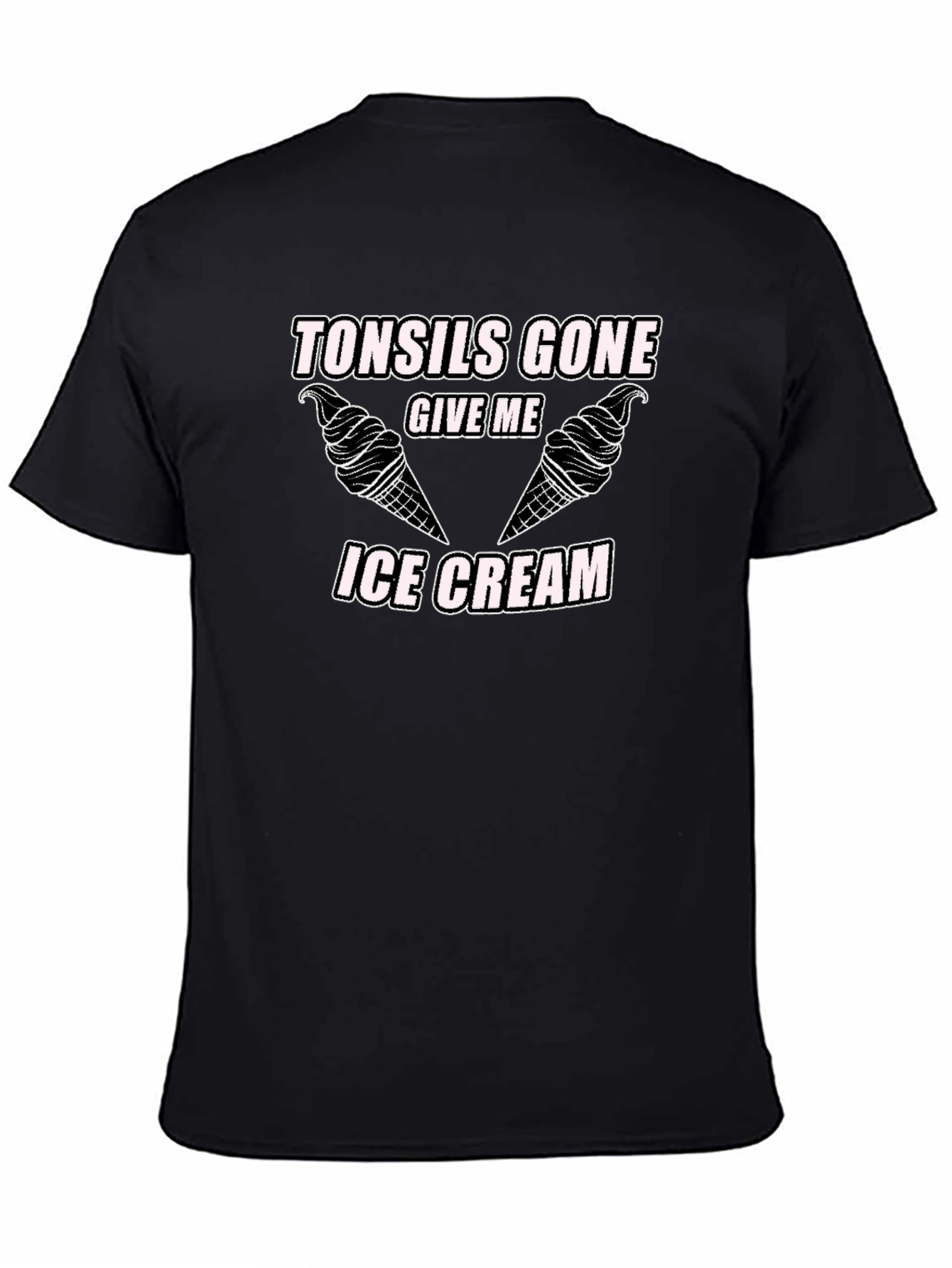 Black Tonsils Gone Ice Cream Graphic T-Shirt view 4