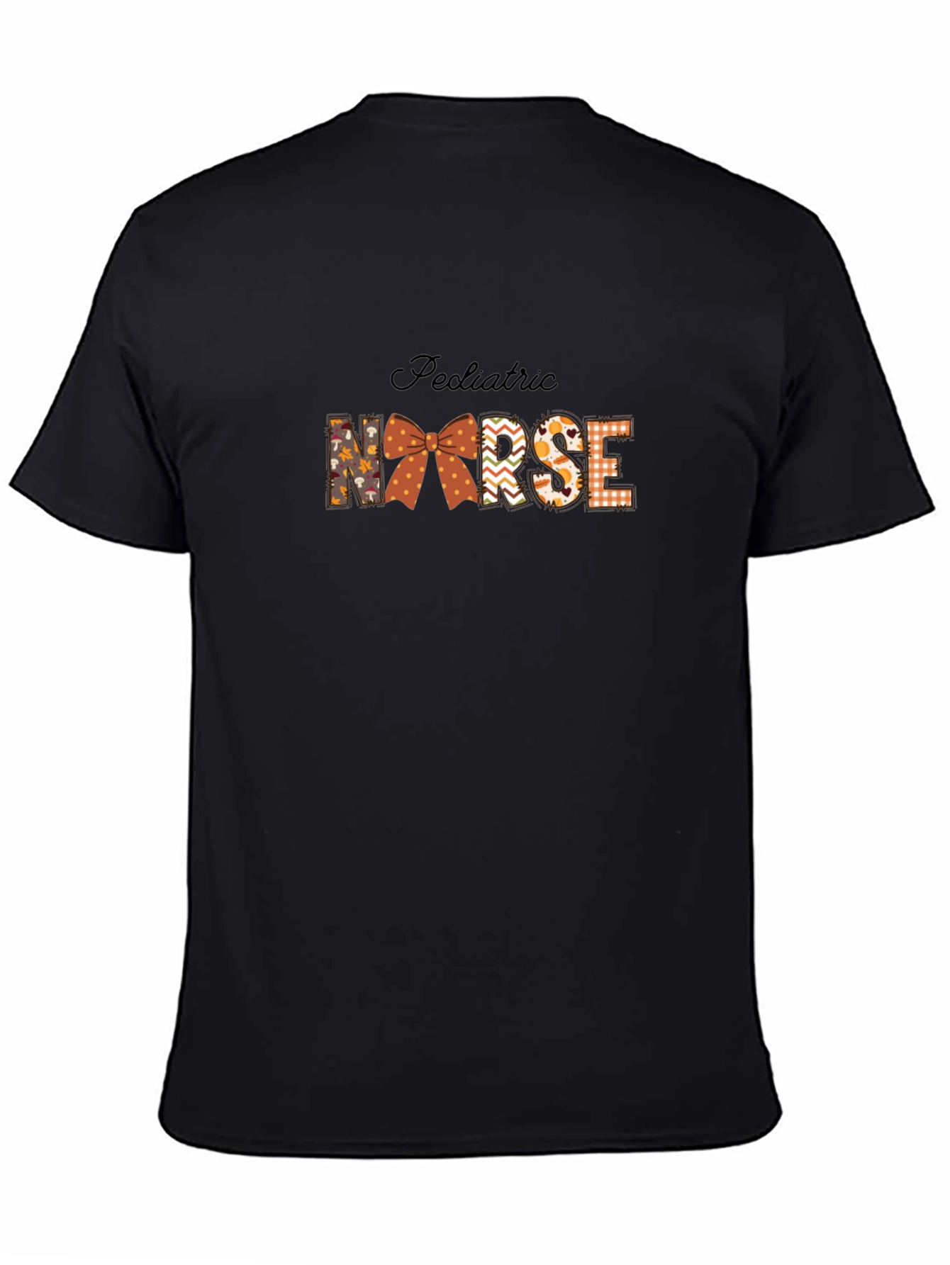 Black Pediatric Nurse Fall T-Shirt view 4