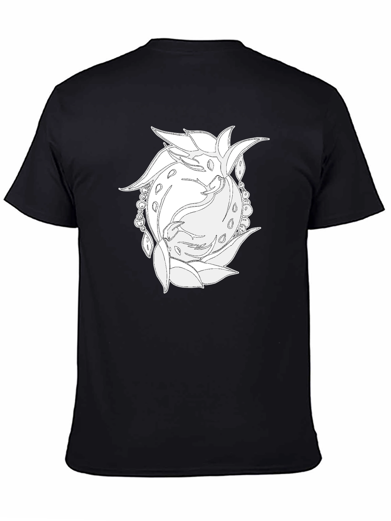 Black Abstract Floral Graphic Tee - Black view 4