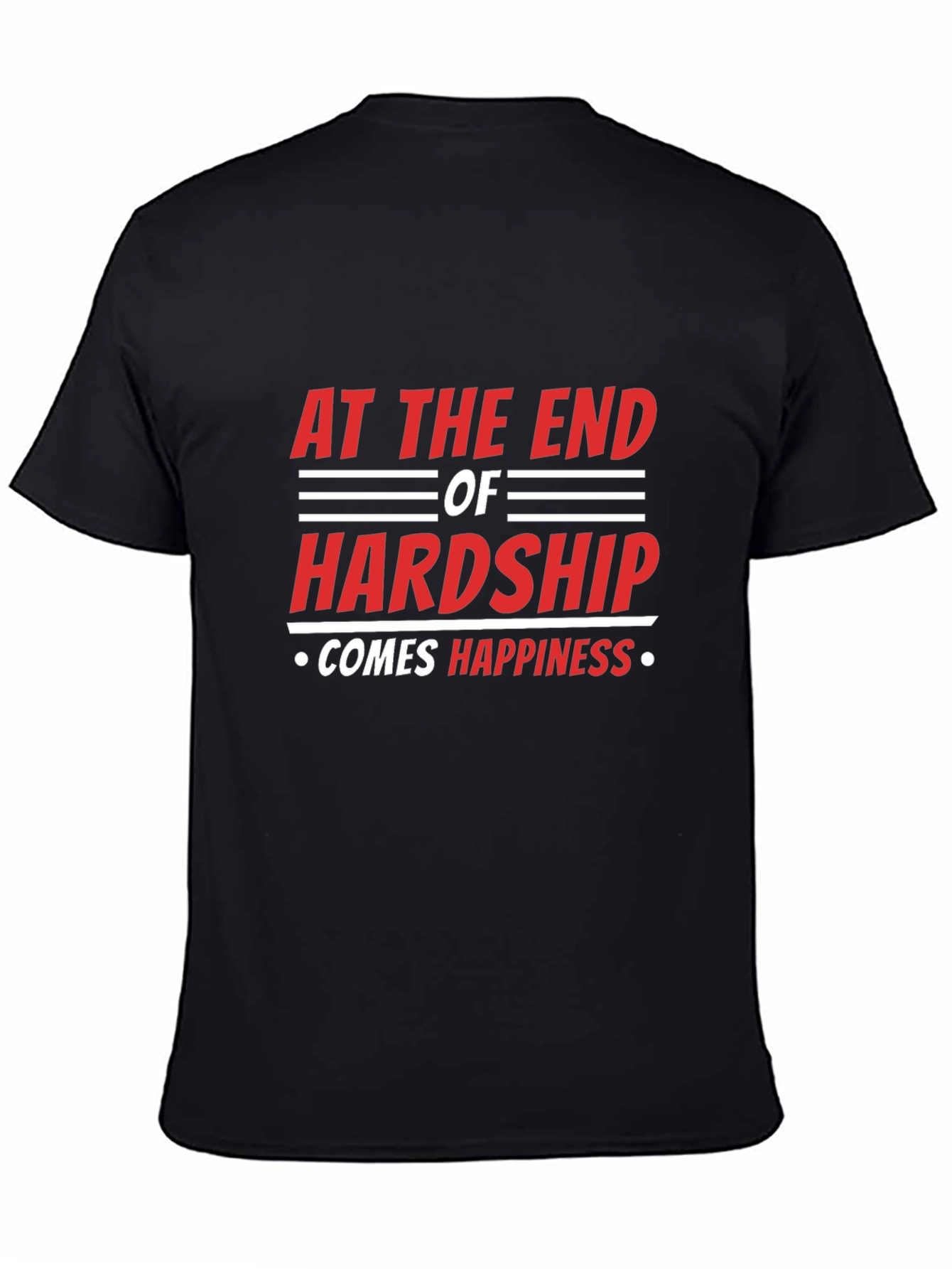 Black Inspirational Graphic Tee - "At The End Of Hardship" view 4