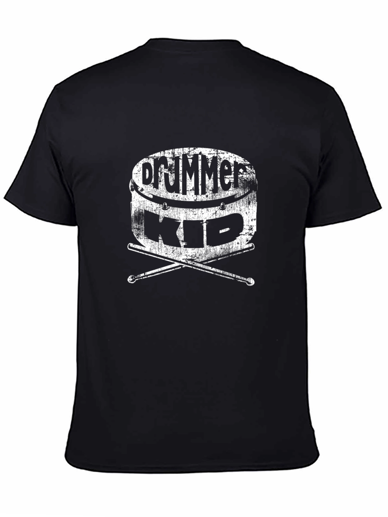 Black Drummer Kid Black T-Shirt: Music Lover's Tee view 4