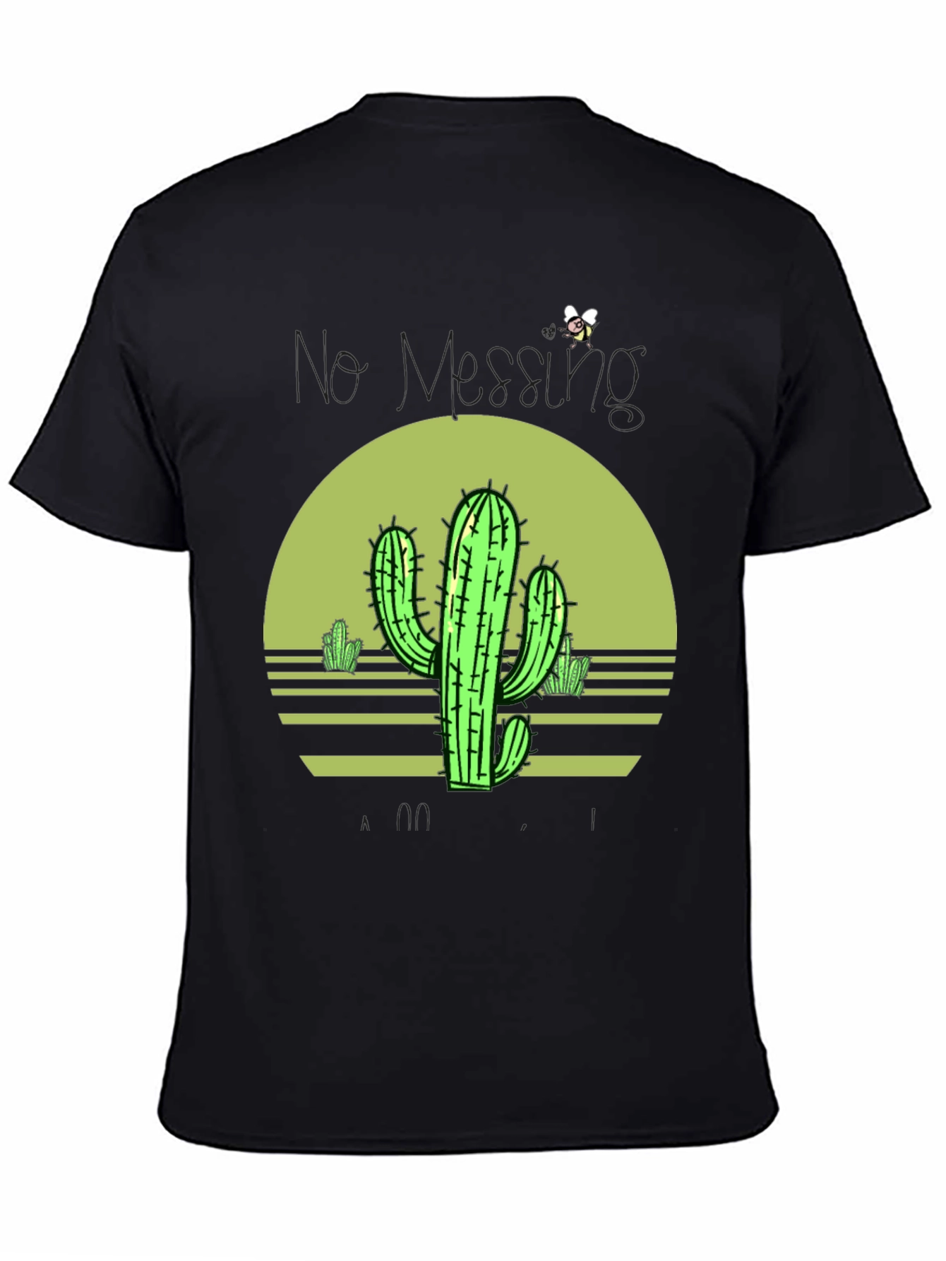 Black Cactus Sunset Graphic Tee - Unisex Black T-Shirt view 4