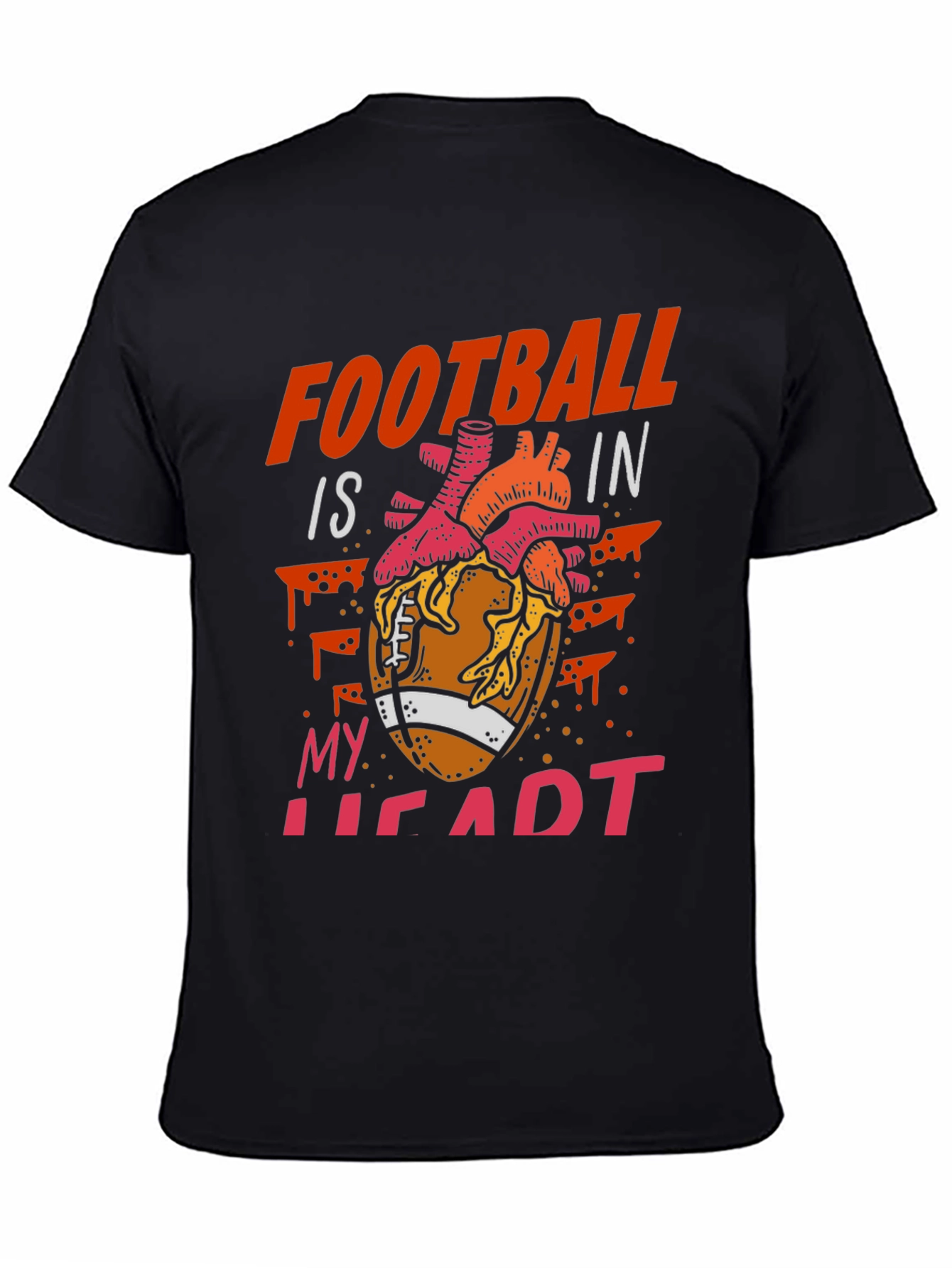 Black Football is in My Heart Graphic Tee view 4