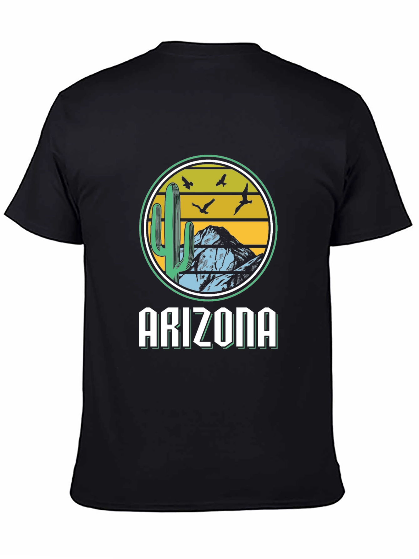 Black Arizona Desert Graphic Tee - Unisex Black T-Shirt view 4