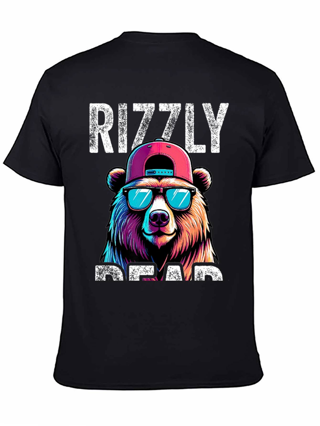 Black Rizzly Bear T-Shirt - Cool Graphic Tee view 4
