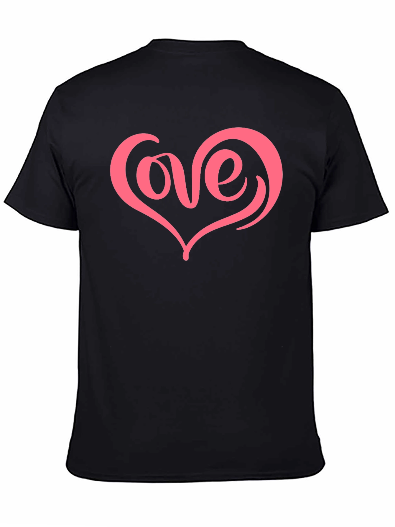 Black Love Heart Graphic Tee - Black view 4