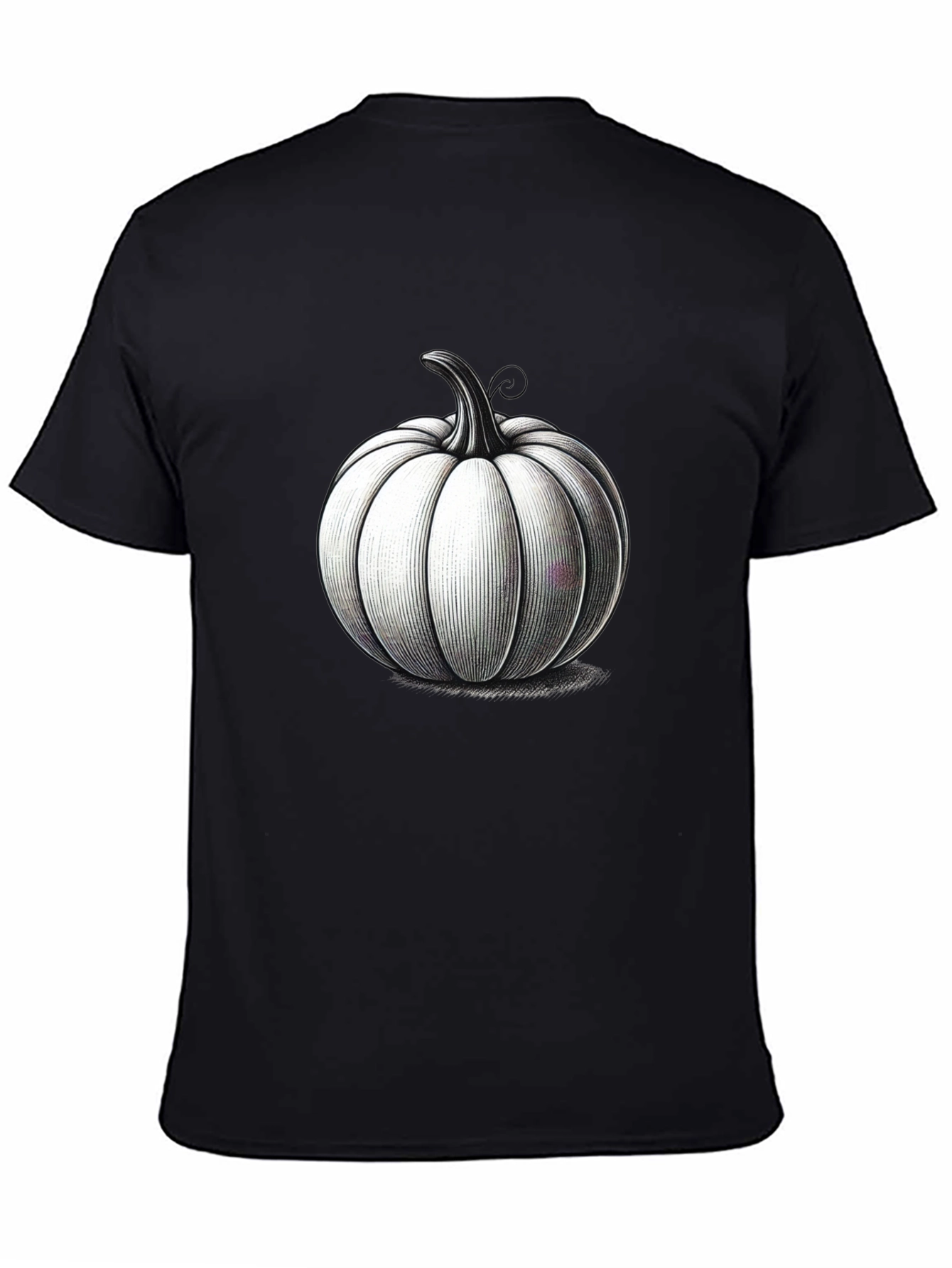 Black Black T-Shirt with Pumpkin Design view 4